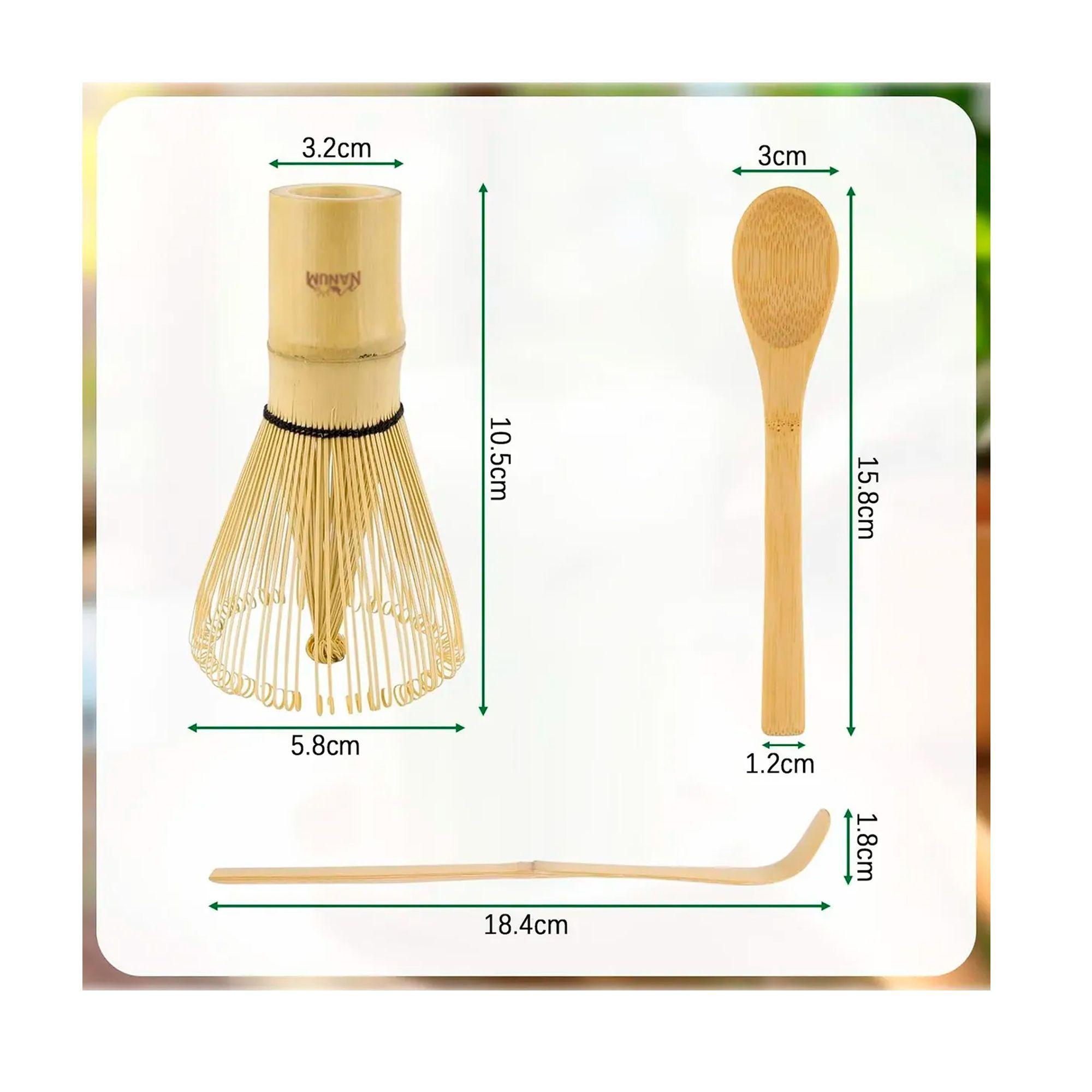 Juego De Te Matcha Japones Set Batidor Chasen Cucharas Bambu-6