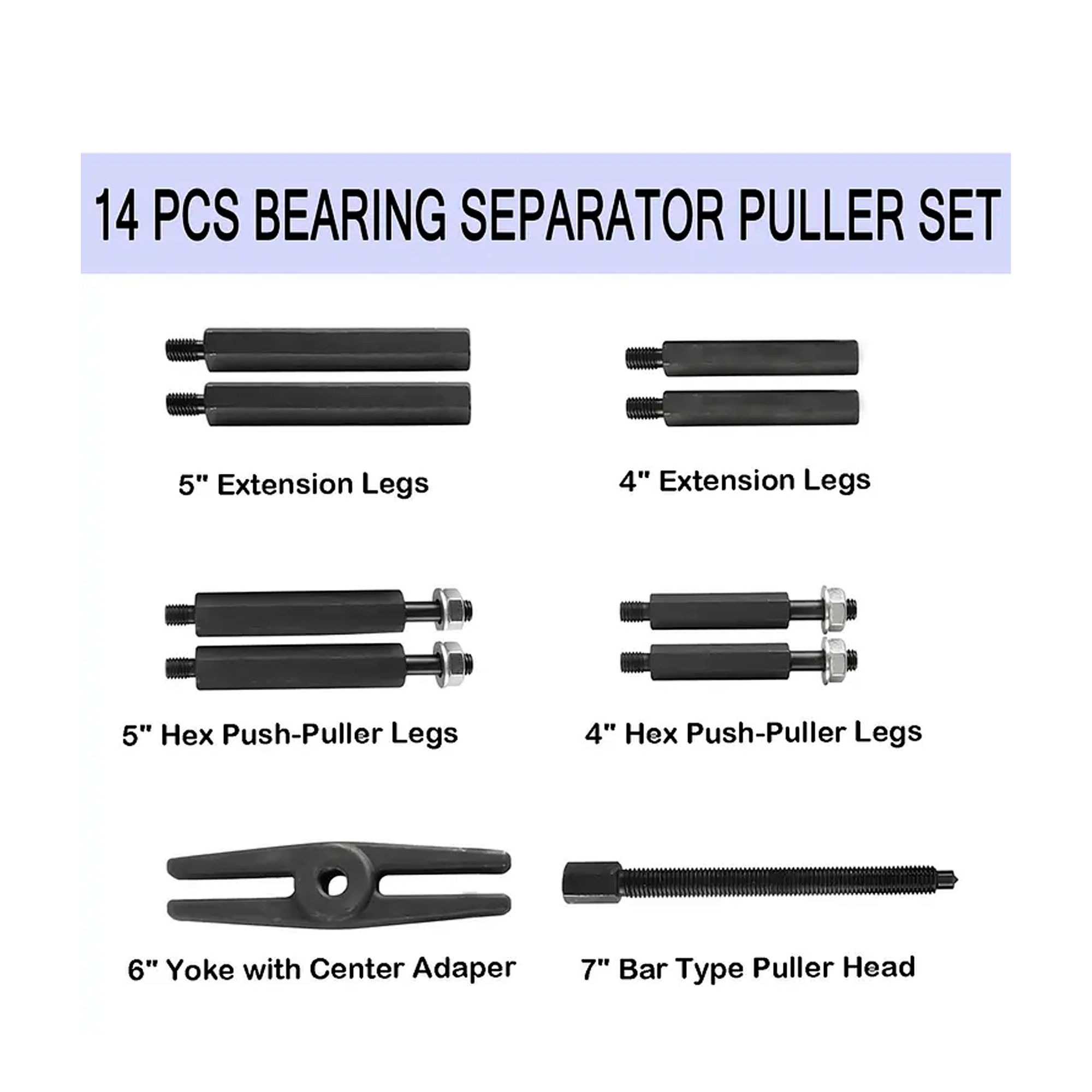 Kit Extractor De Bujes Y Rodamientos Polea Juego 14 Piezas-2