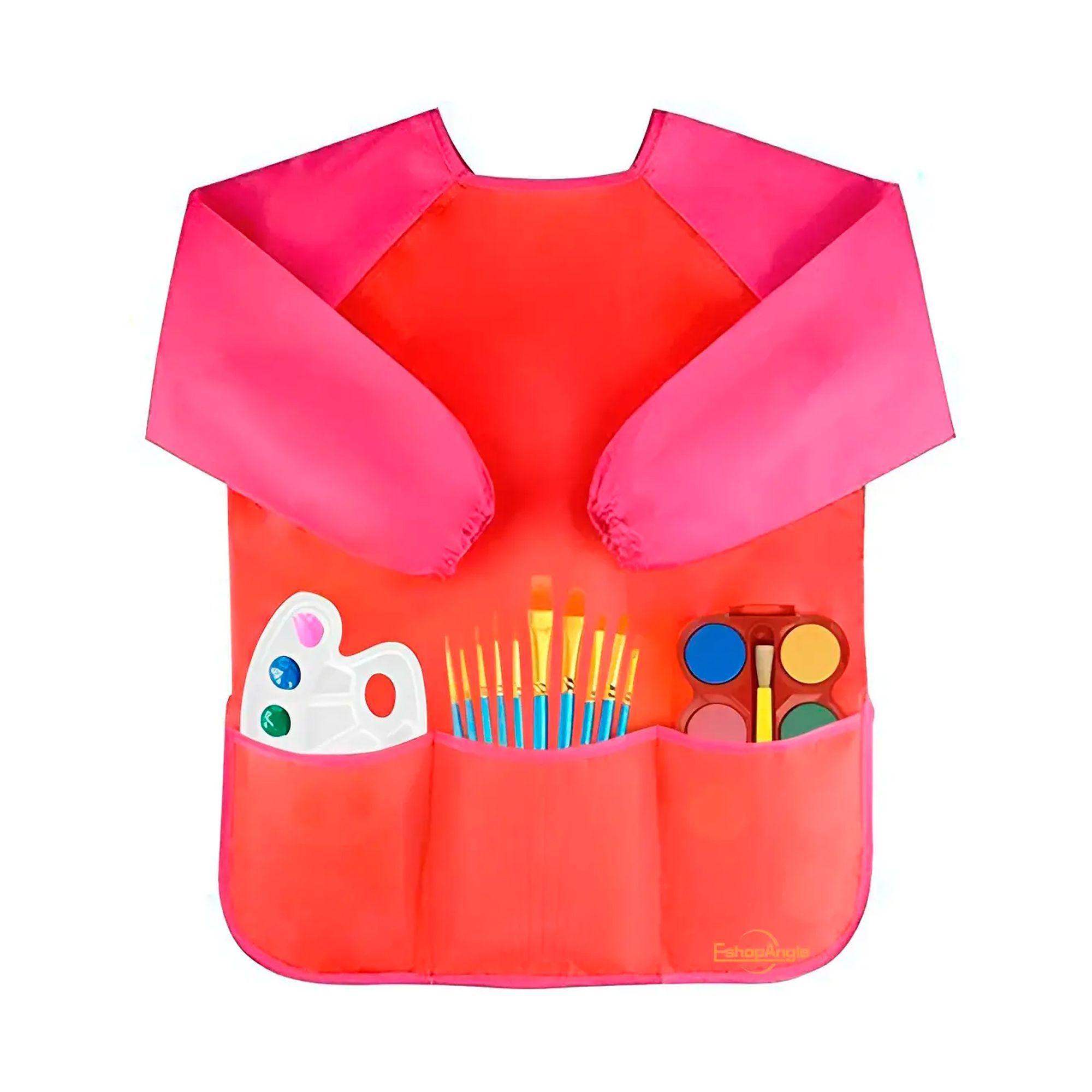 Babero Delantal Pechera Nino Nina Manga Larga Impermeable-0