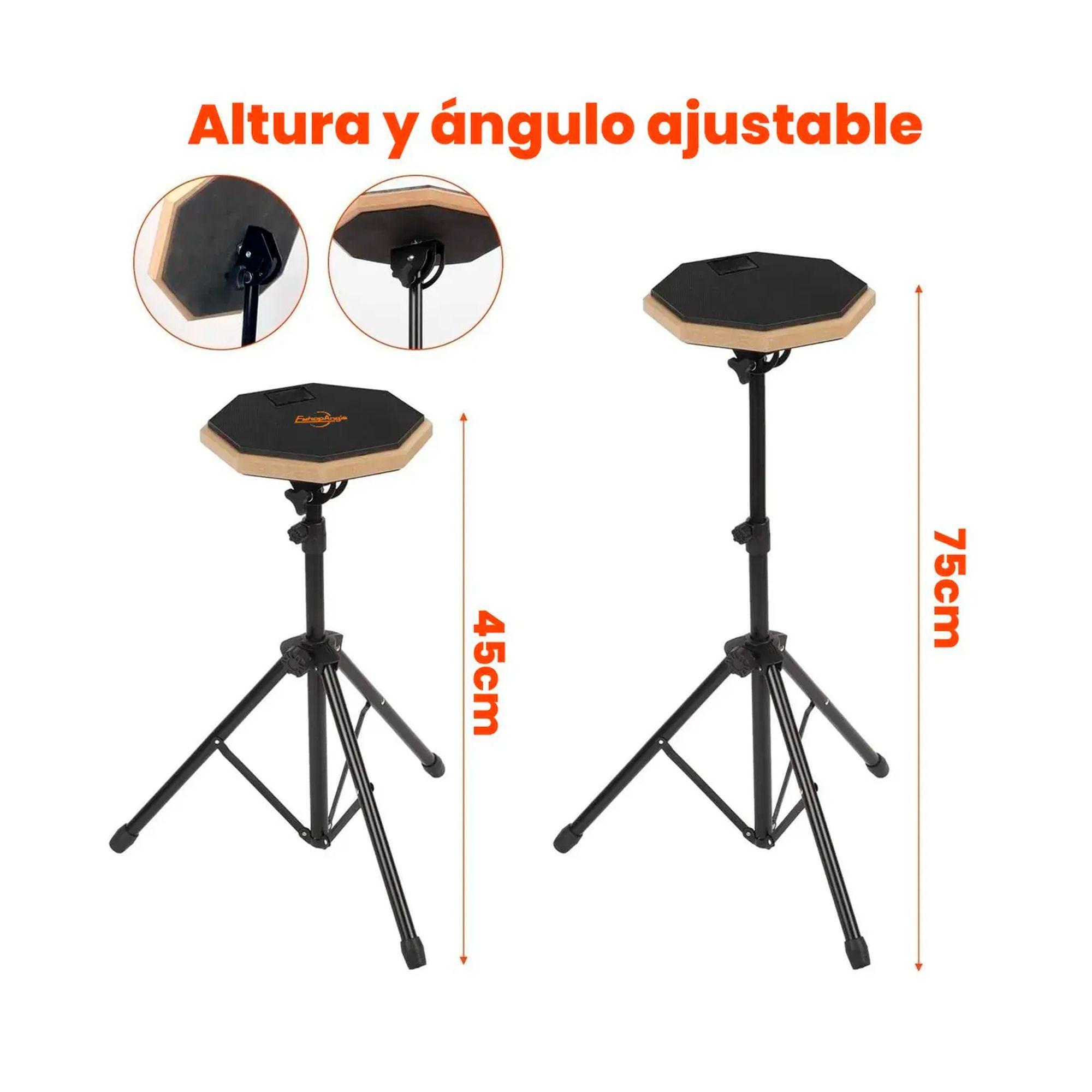 Pad De Práctica Bateria Con Atril Y Bolso-2