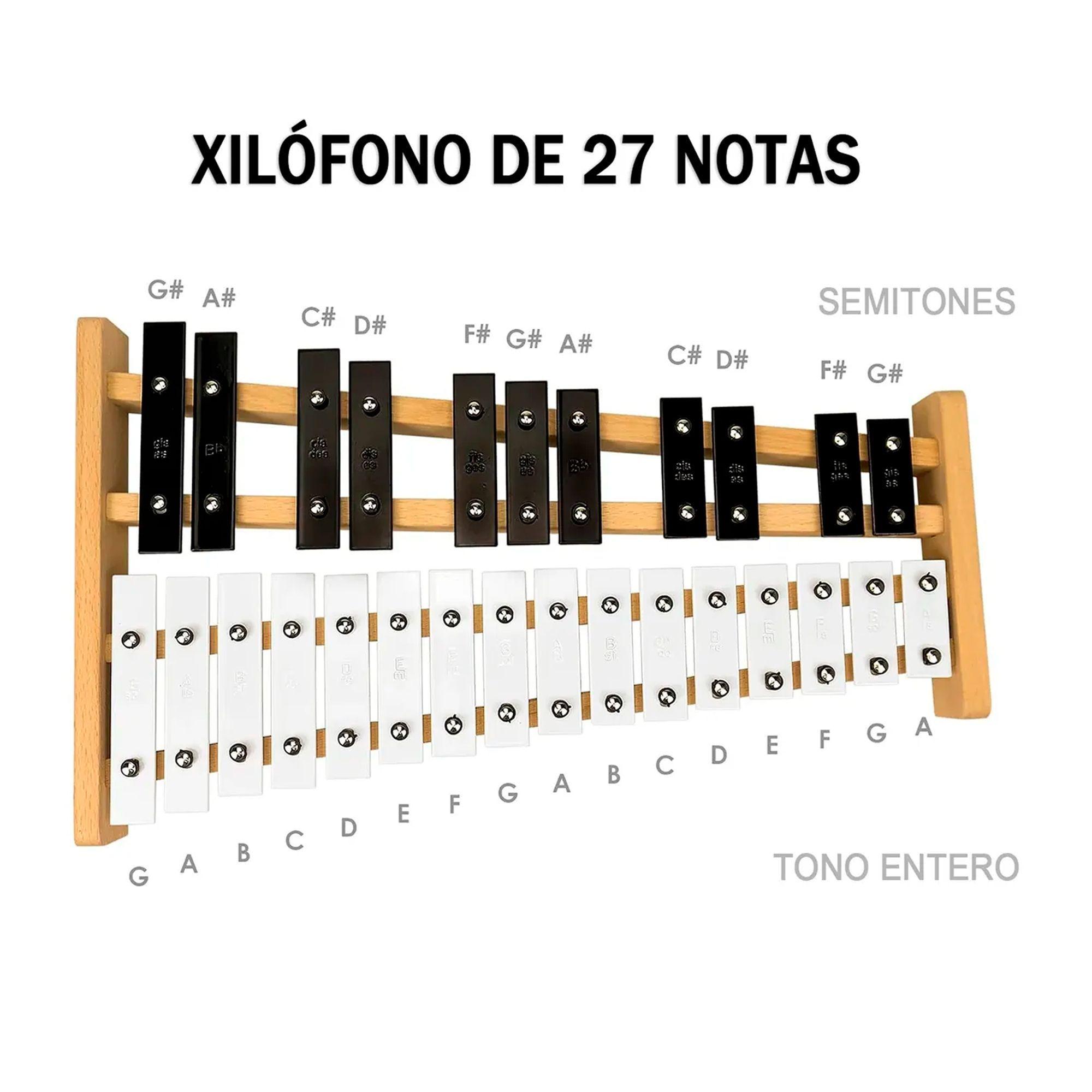 Xilofono 27 Notas Base Madera Y Metal Metalofono Educativo-3