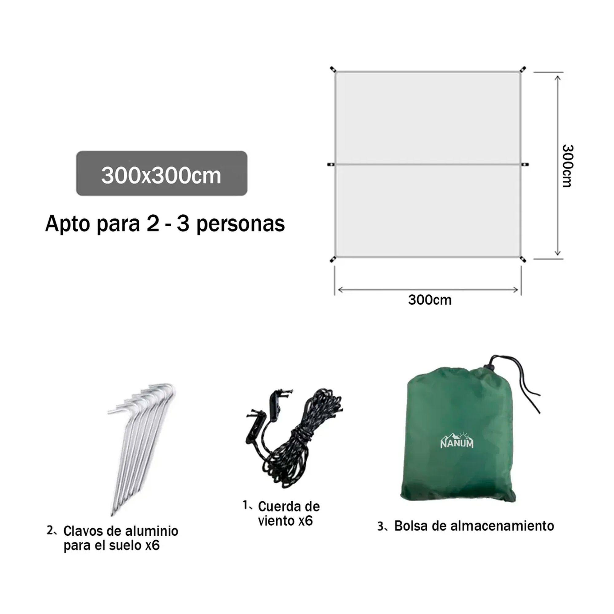 Lona Carpa Toldo Impermeable Uv Camping 3x3 Tarp Outdoor-4