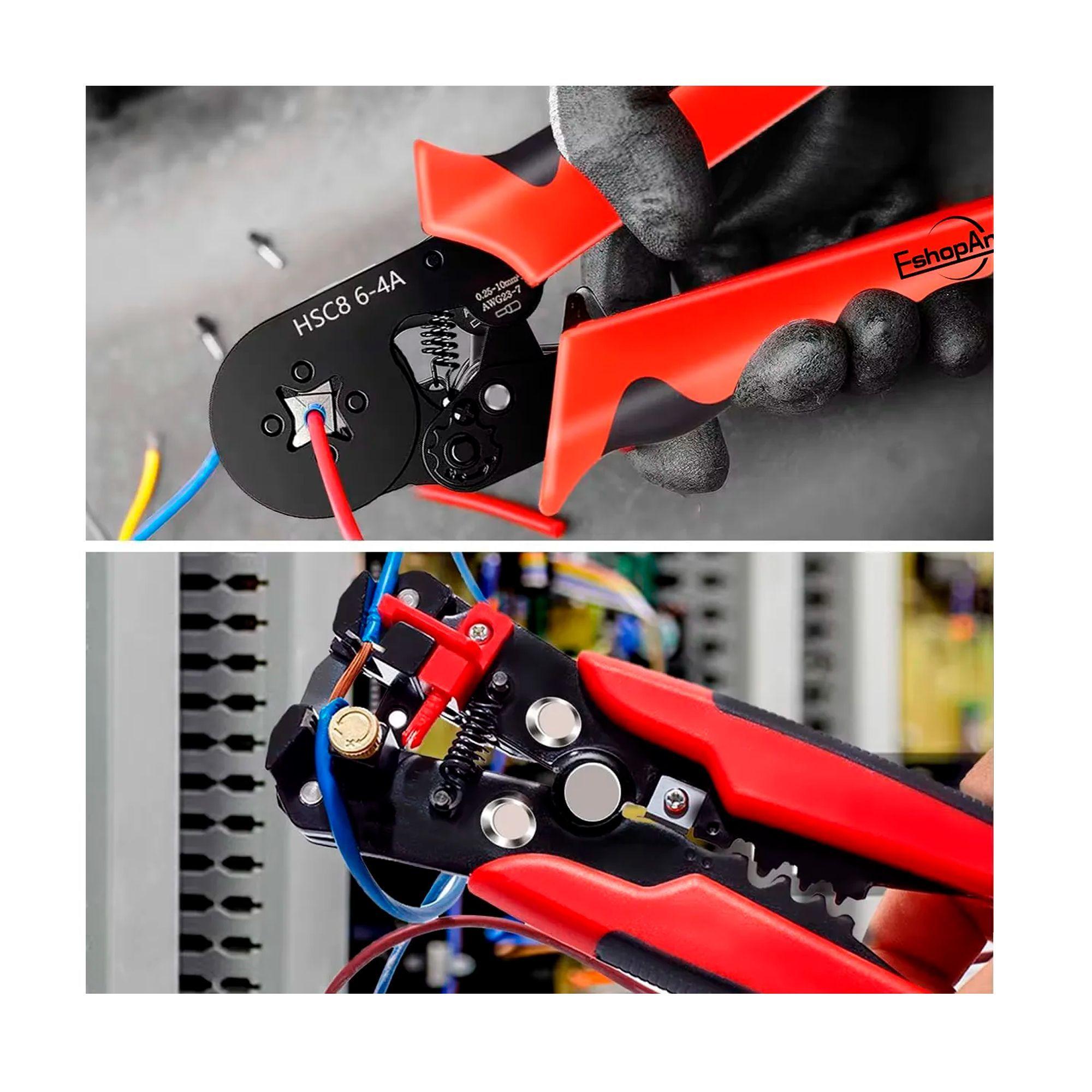 Kit 3en1 Alicate Crimpeadora Pelacables Y 1200 Terminales-6