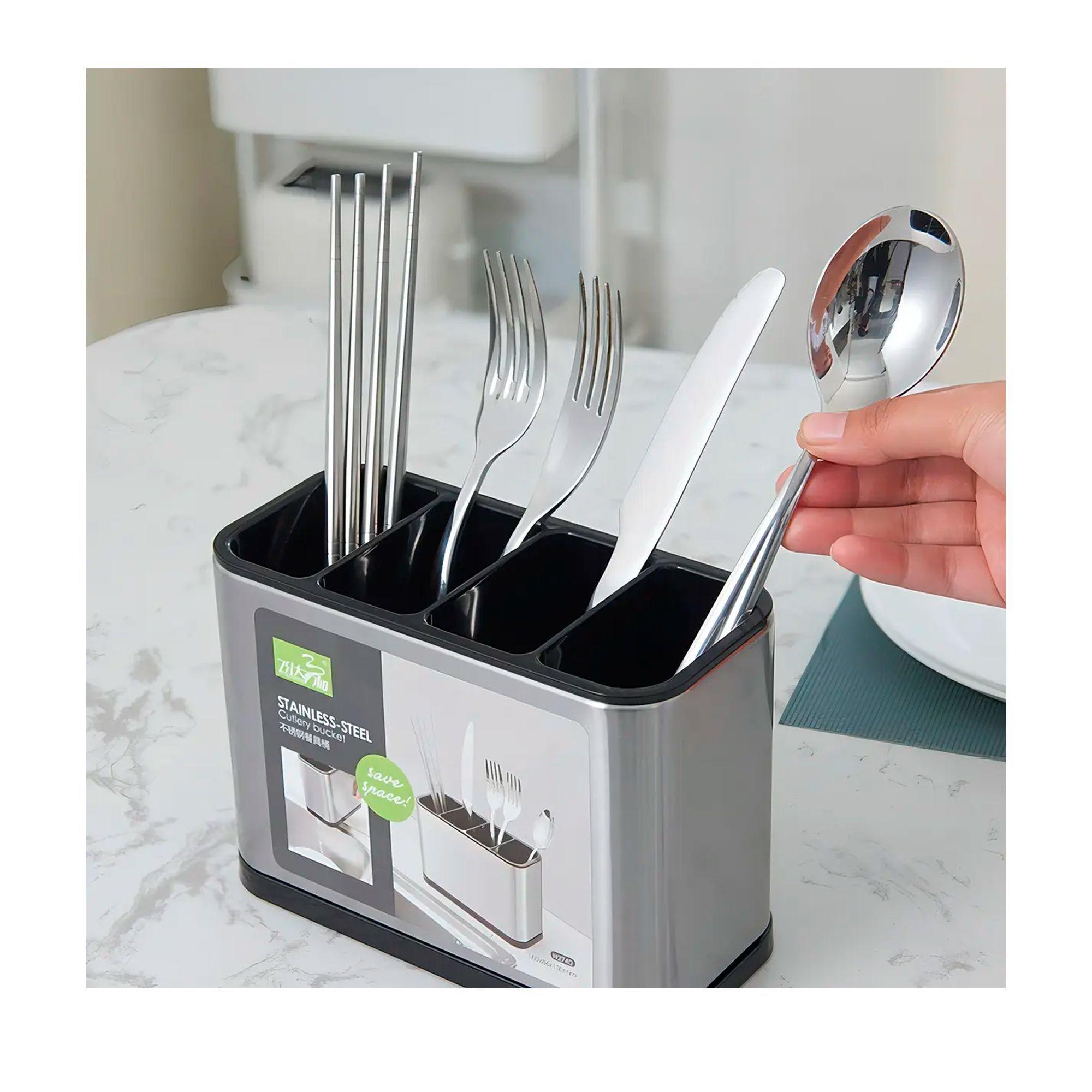 Escurridor De Cubiertos Utensilios Cocina Acero Inoxidable-3