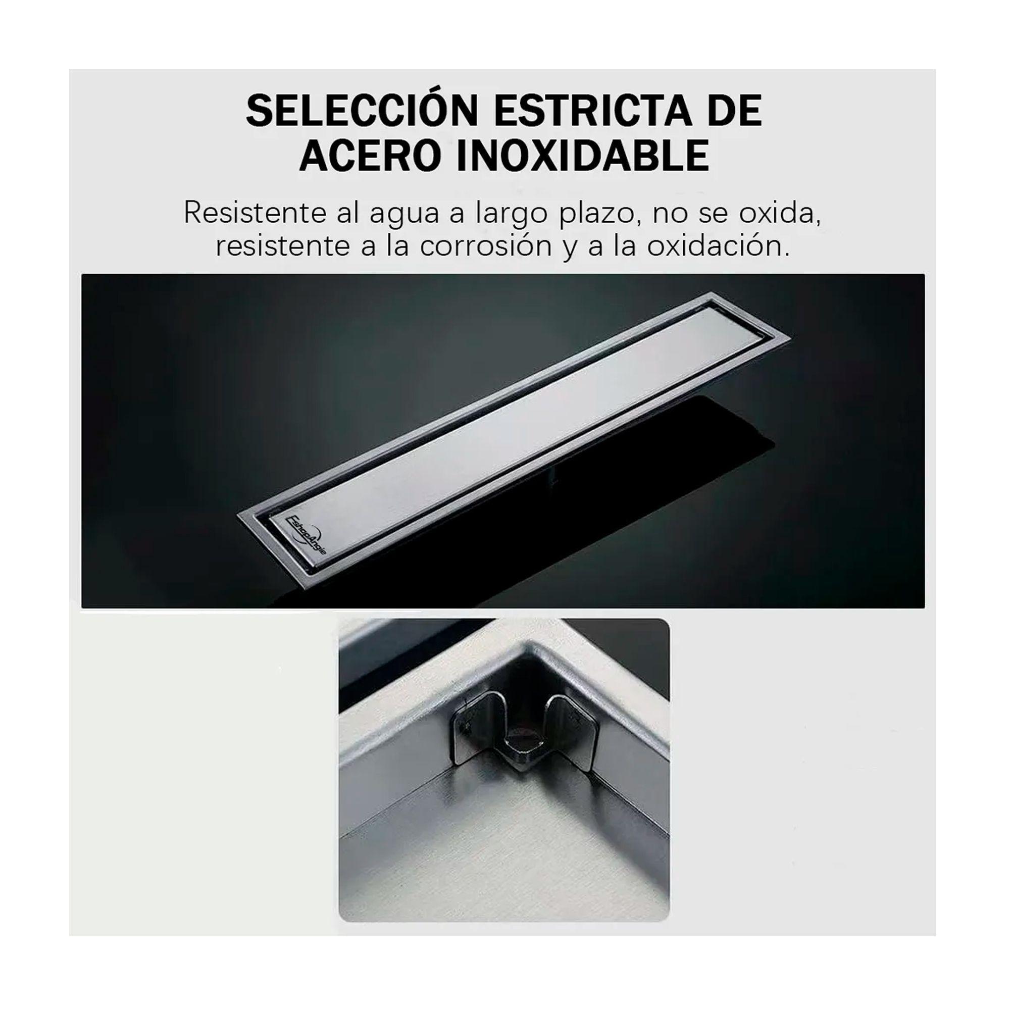 Piso Drenaje Ducha Cubierta Acero Inoxidable Filtro 60x10cm-2