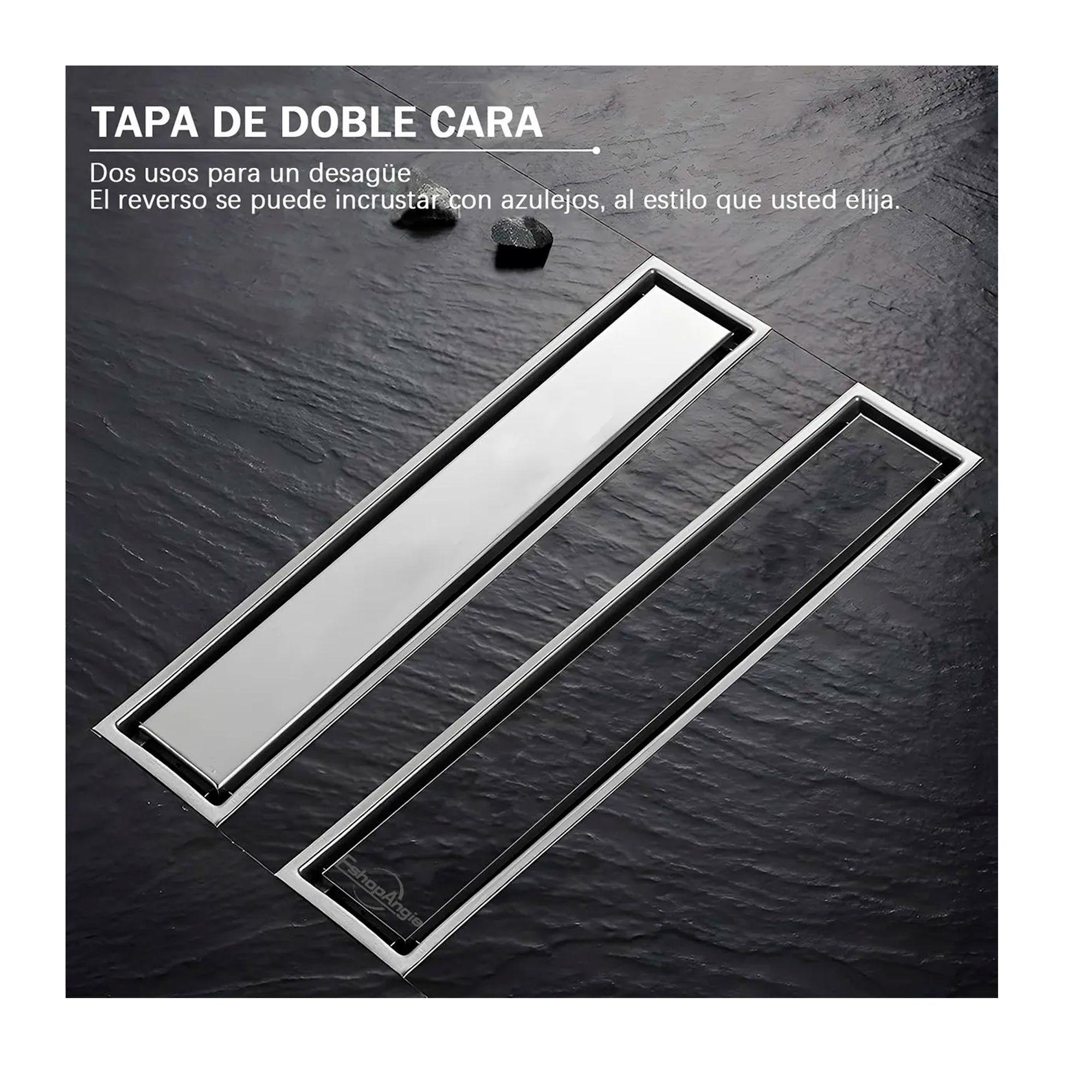 Piso Drenaje Ducha Cubierta Acero Inoxidable Filtro 60x10cm-5