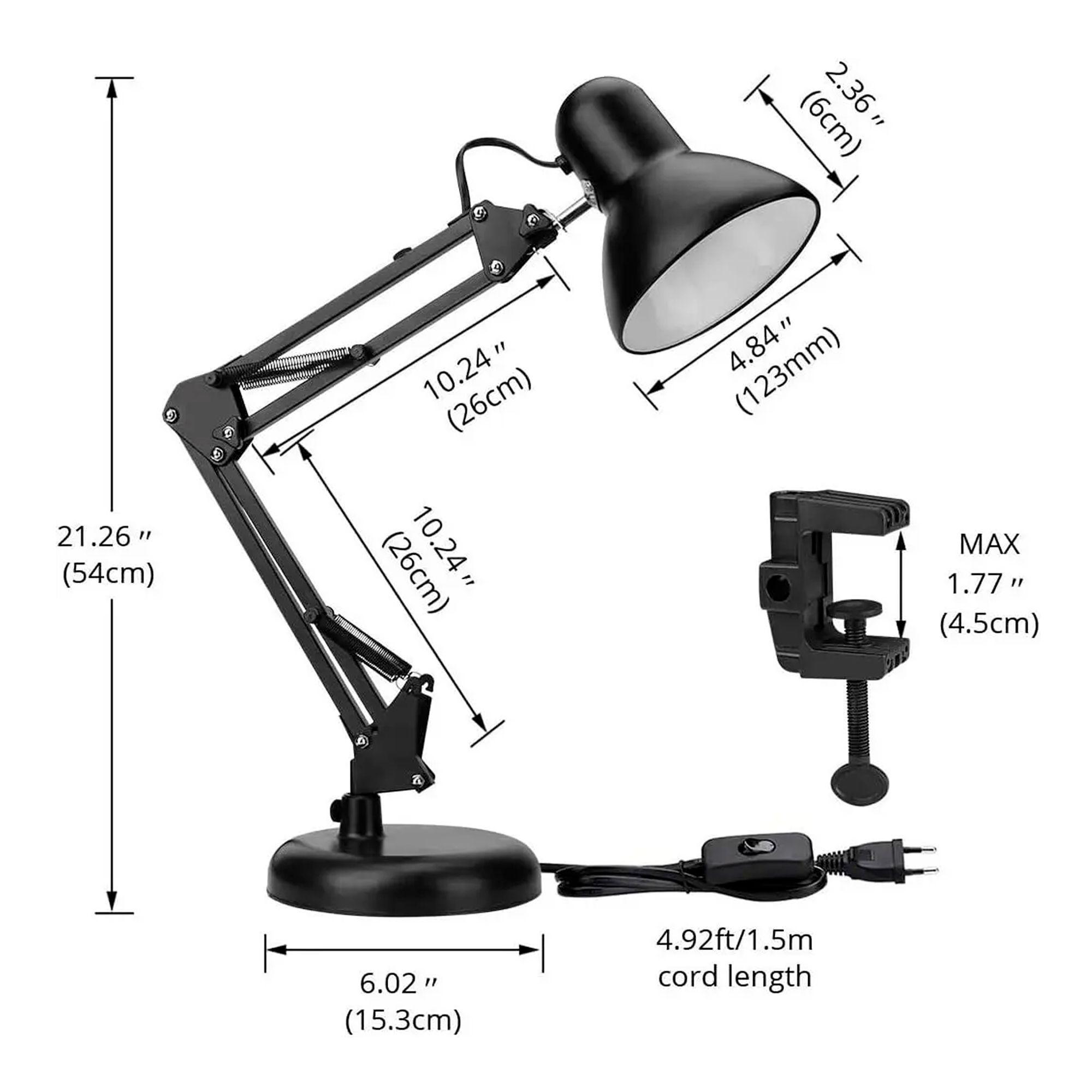 Lampara Brazo Flexible Escritorio Estudio Base De Mesa Clip-2