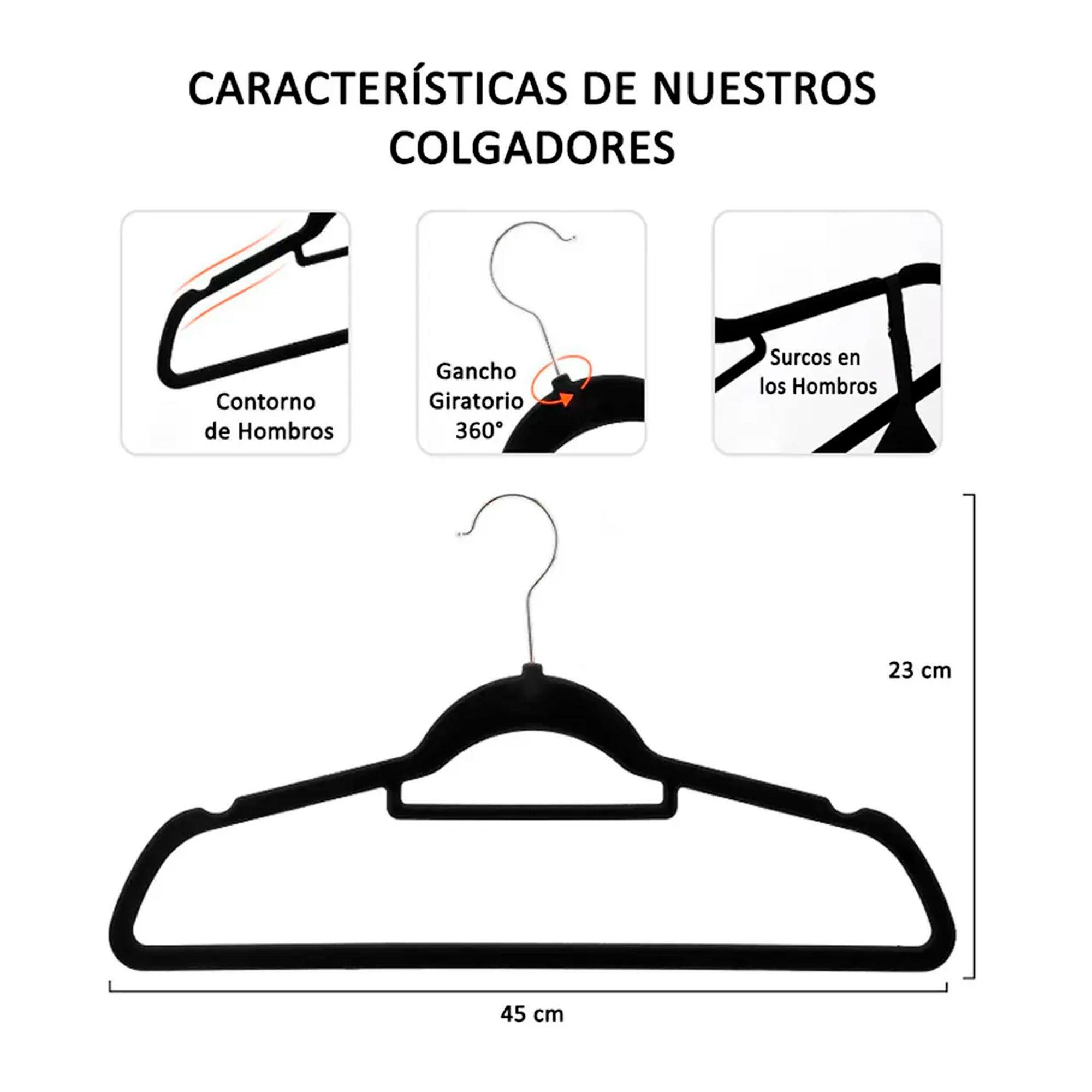 Colgadores De Ropa Antideslizantes Terciopelo 20 Unid Gancho-1