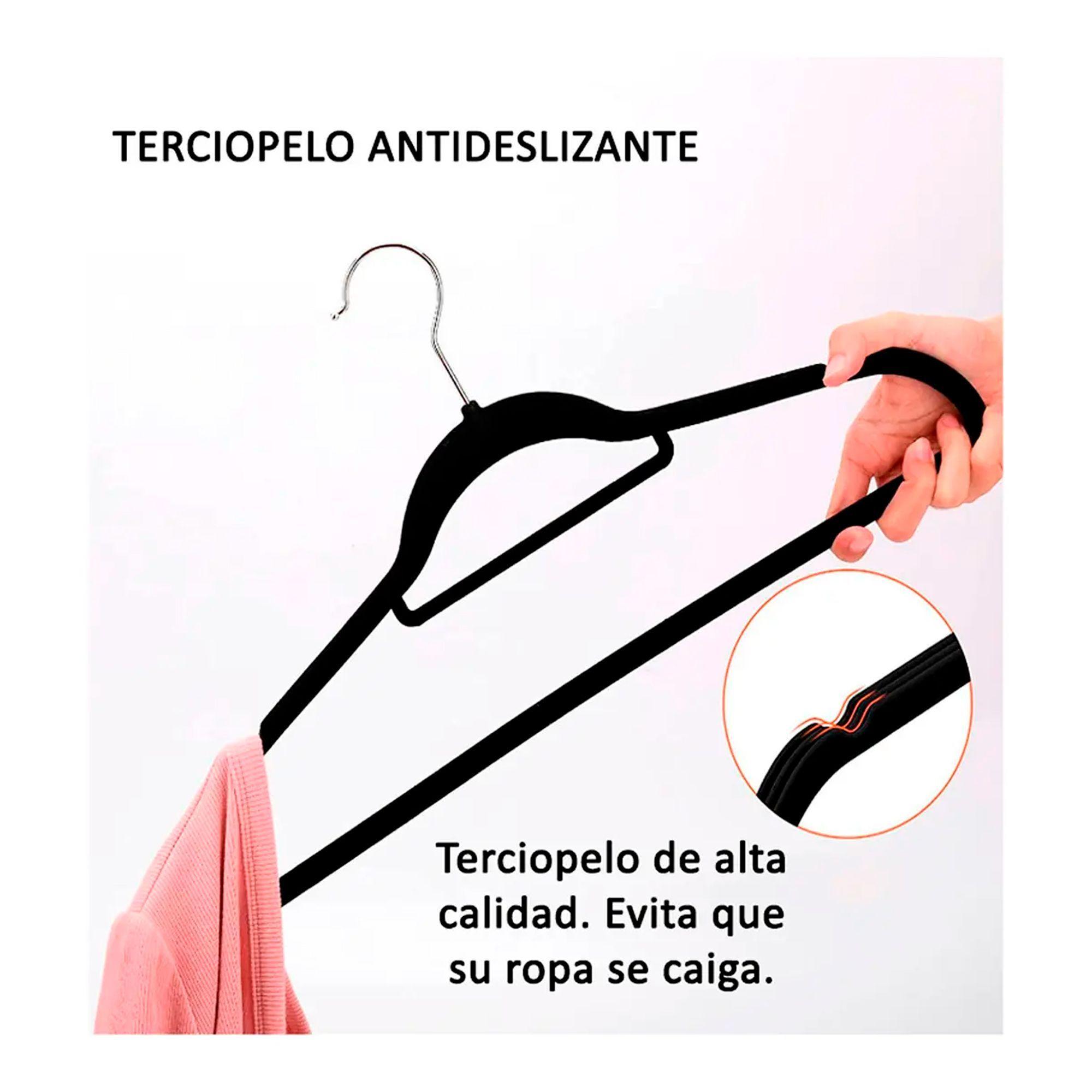 Colgadores De Ropa Antideslizantes Terciopelo 20 Unid Gancho-3