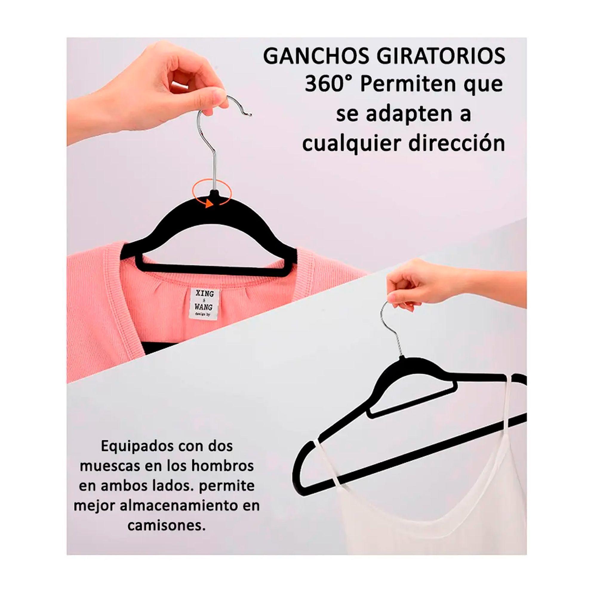 Colgadores De Ropa Antideslizantes Terciopelo 20 Unid Gancho-4