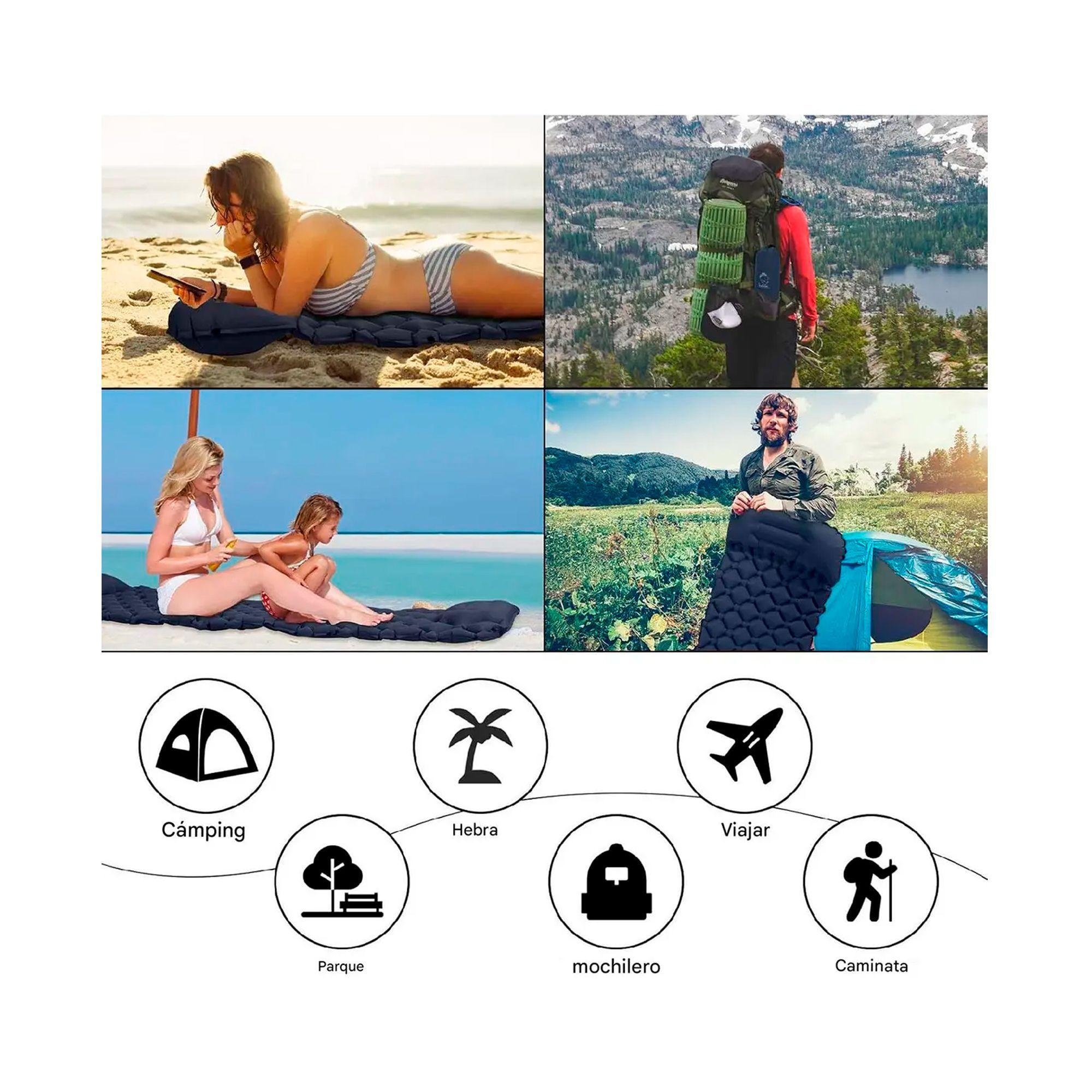 Colchón Inflable Plegable Portátil Para Acampar Colchoneta-3