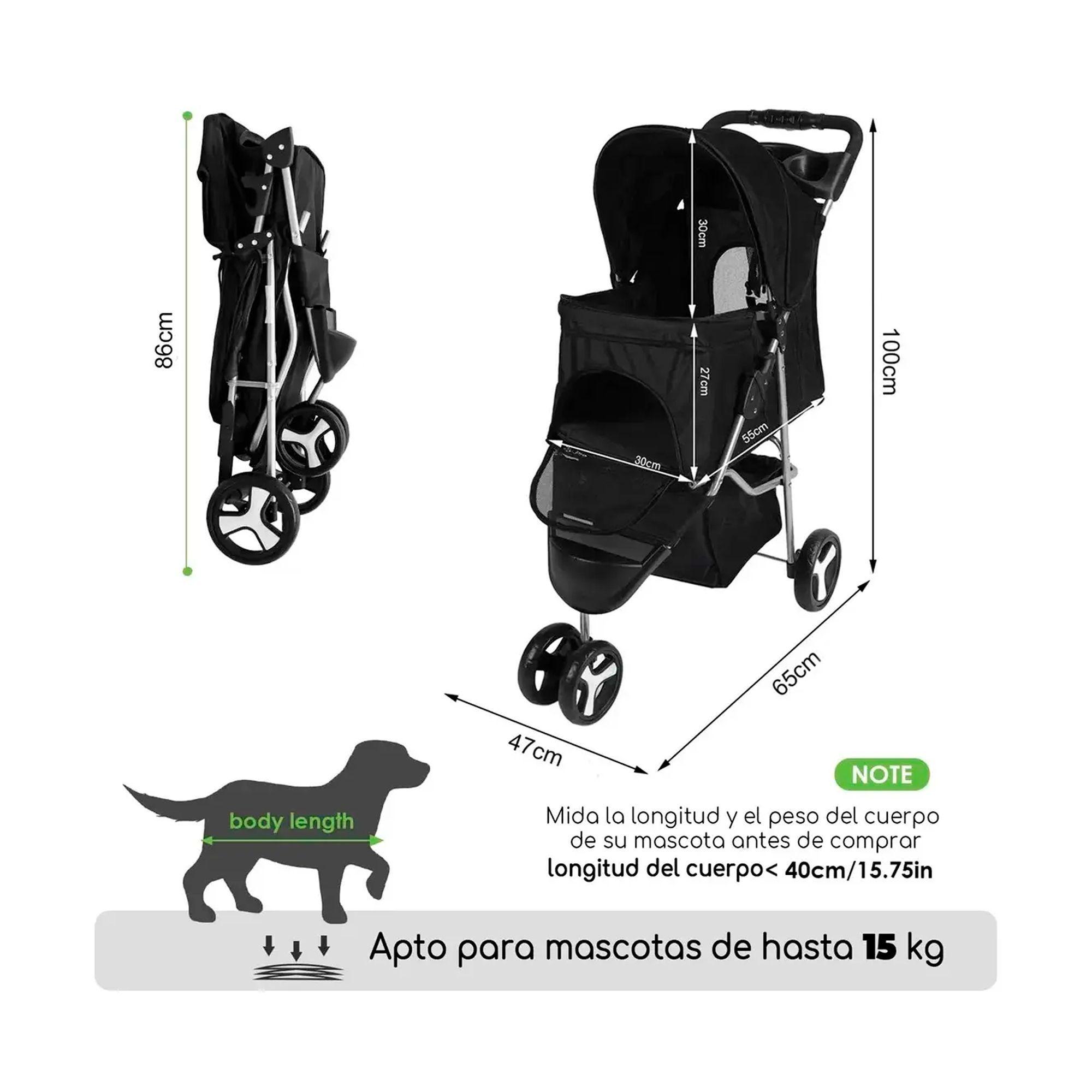 Coche Para Mascota Plegable Y Lavable Raza Peque a Mediana-6