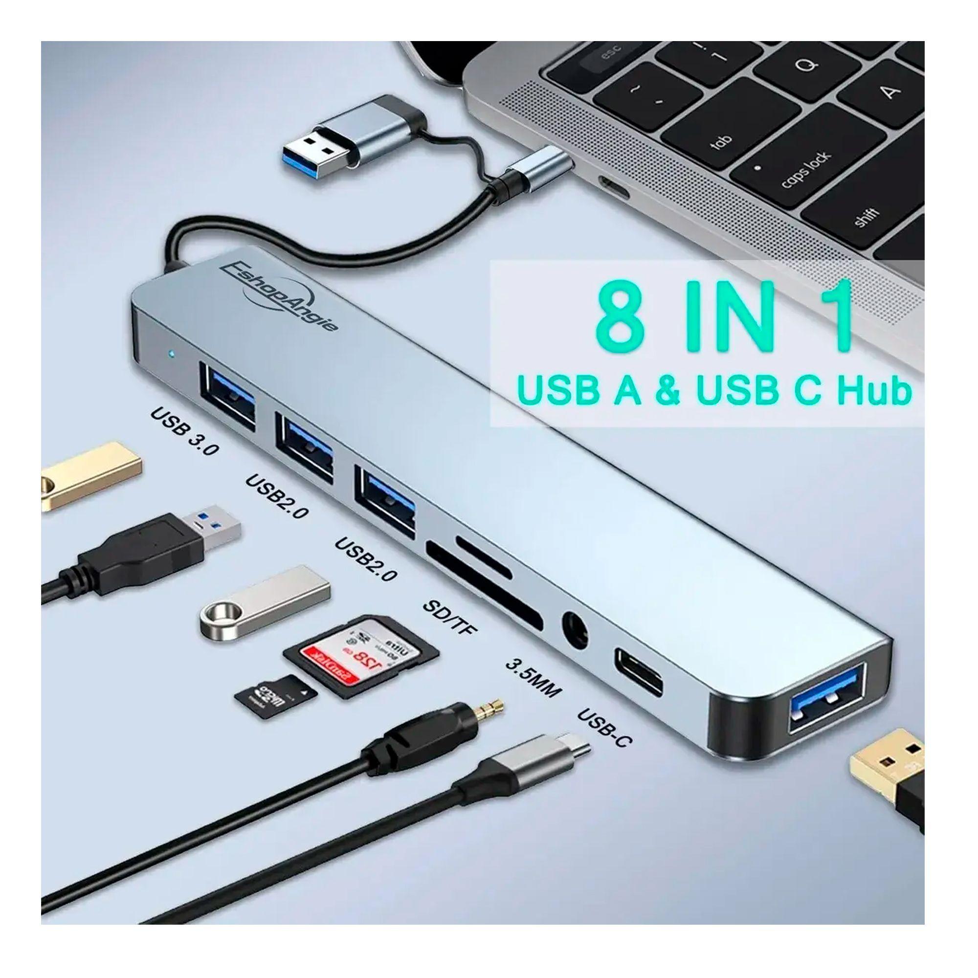 Hub Adaptador Usb Tipo C 8 En 2 Para Mac Macbook Windows-2