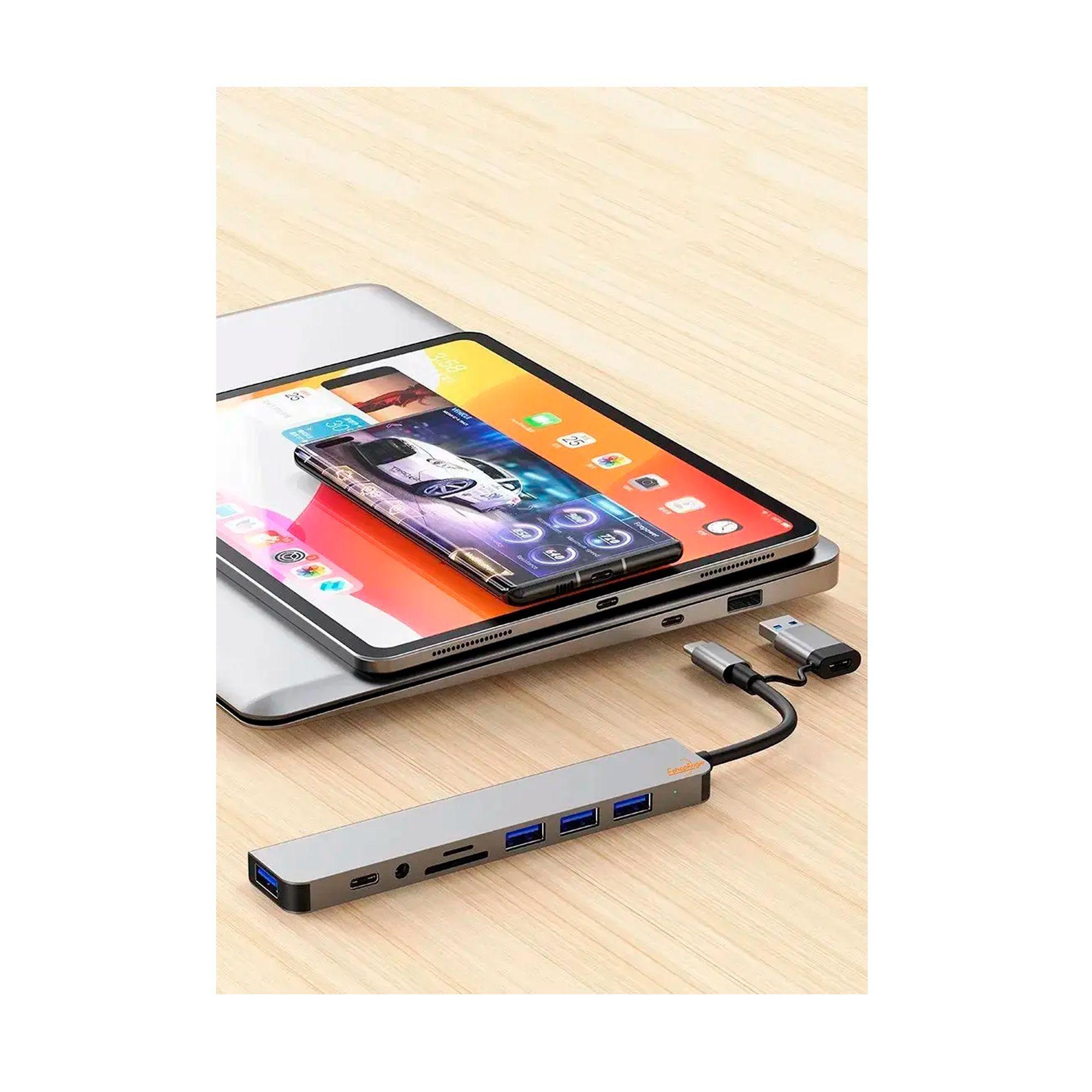 Hub Adaptador Usb Tipo C 8 En 2 Para Mac Macbook Windows-4