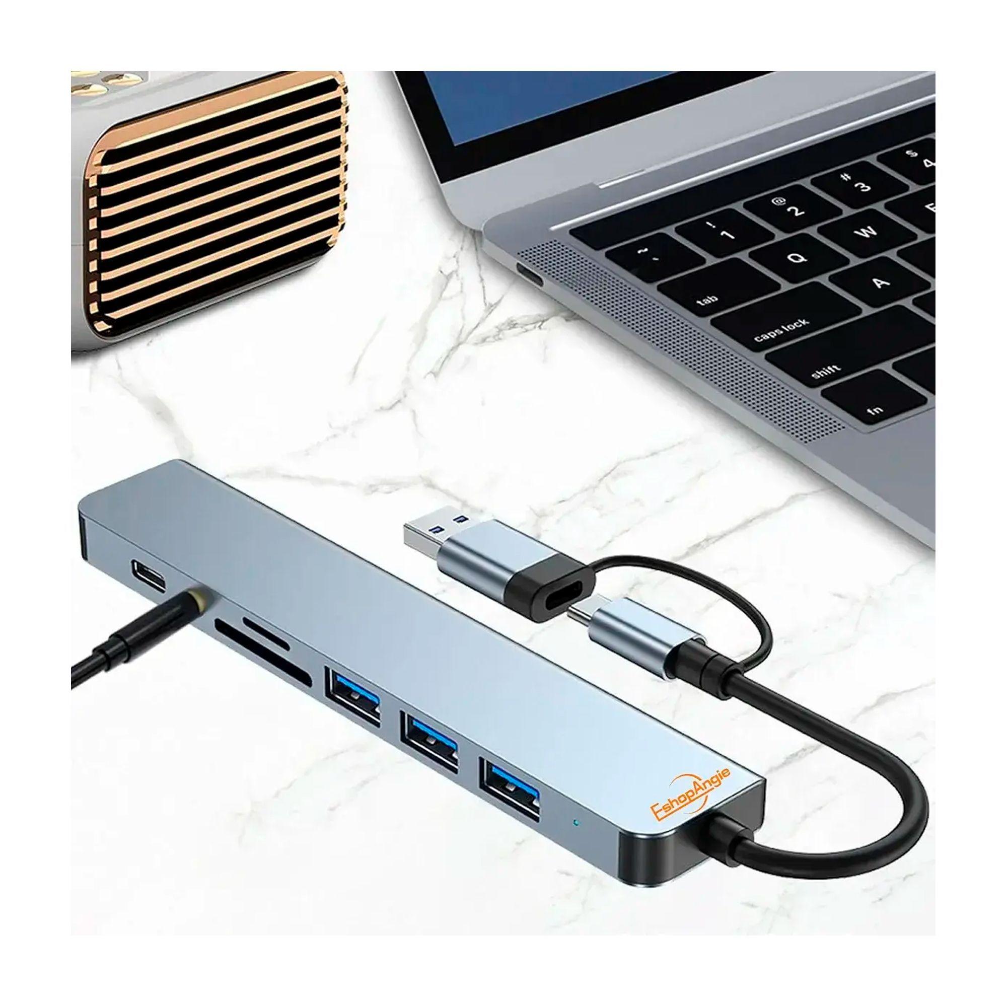 Hub Adaptador Usb Tipo C 8 En 2 Para Mac Macbook Windows-6