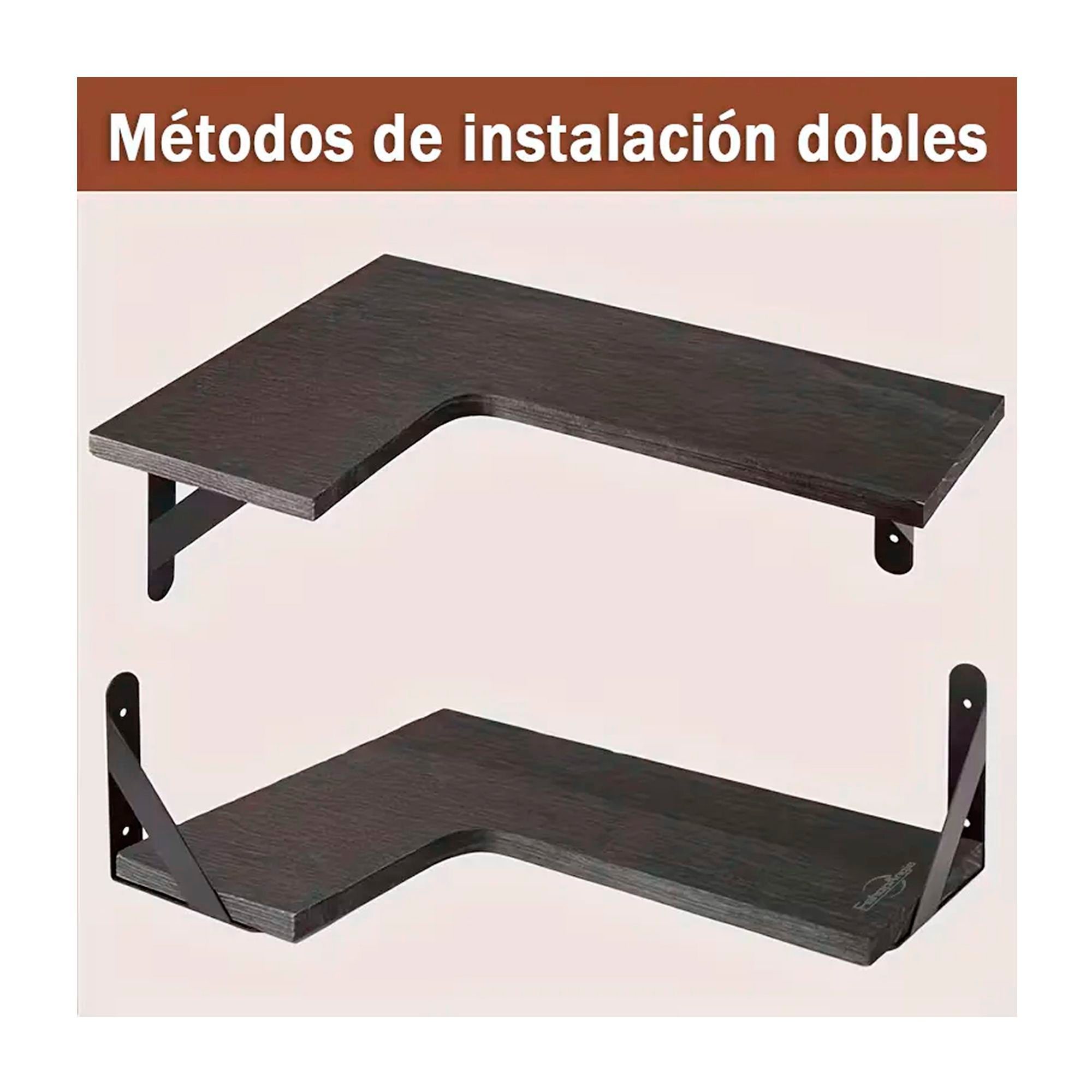 Set 3 Repisas Flotantes Esquineras De Madera Dise o Nordico-1