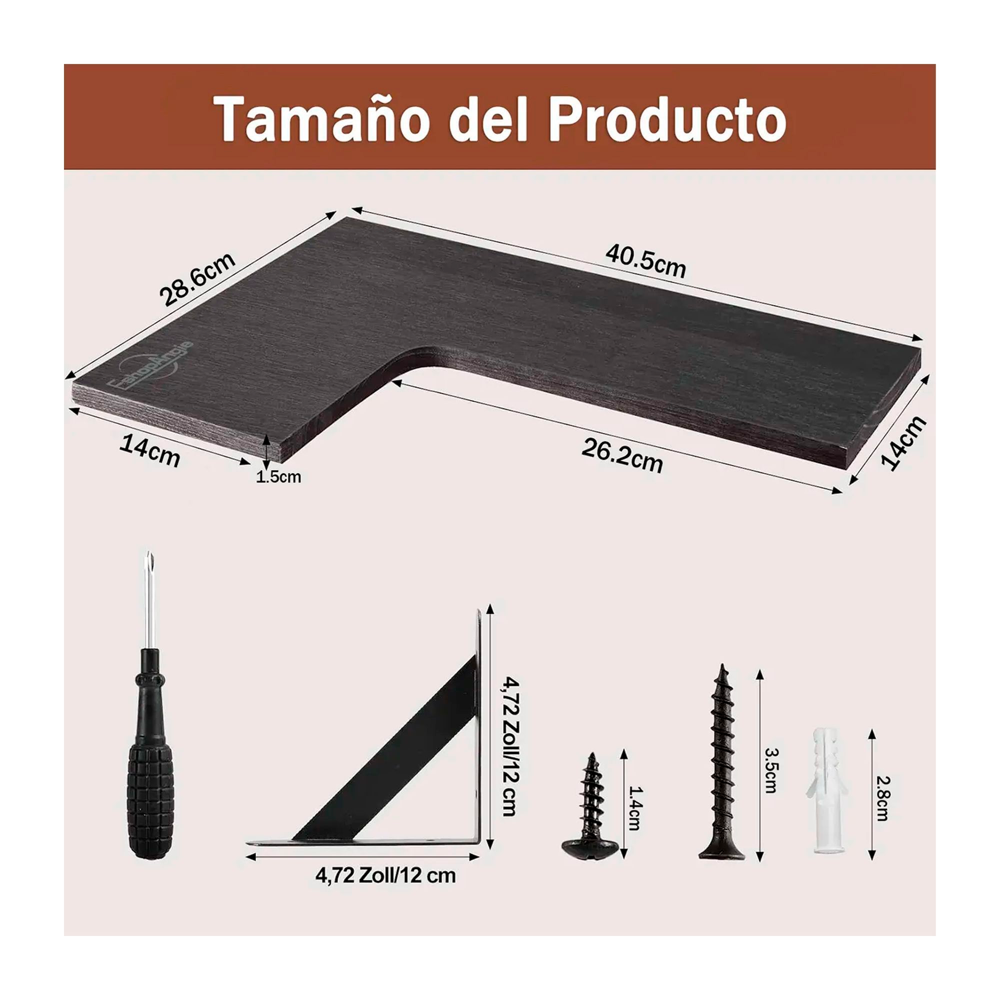 Set 3 Repisas Flotantes Esquineras De Madera Dise o Nordico-4