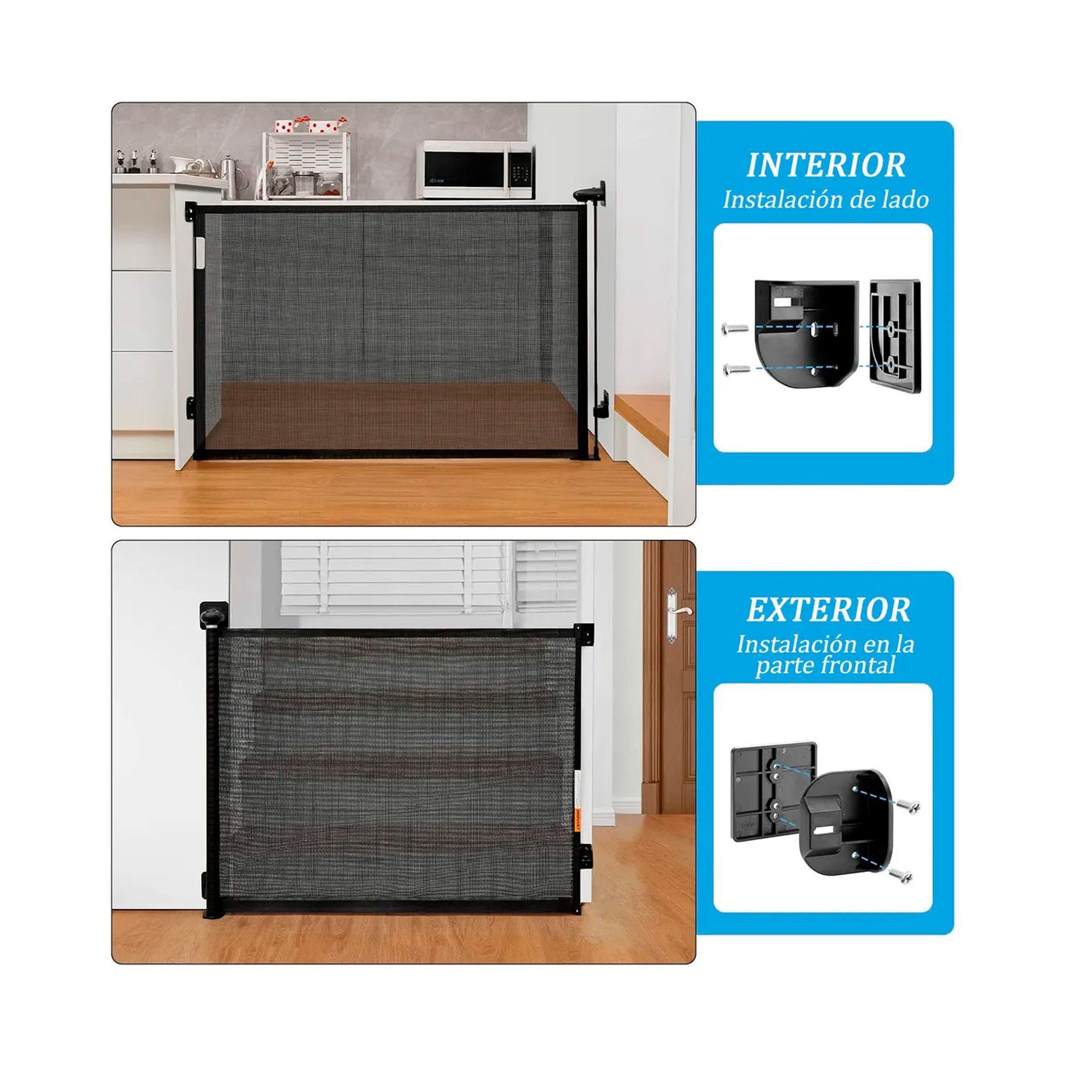 Baranda Reja Puerta Seguridad Retráctil Para Bebe Y Mascotas-3