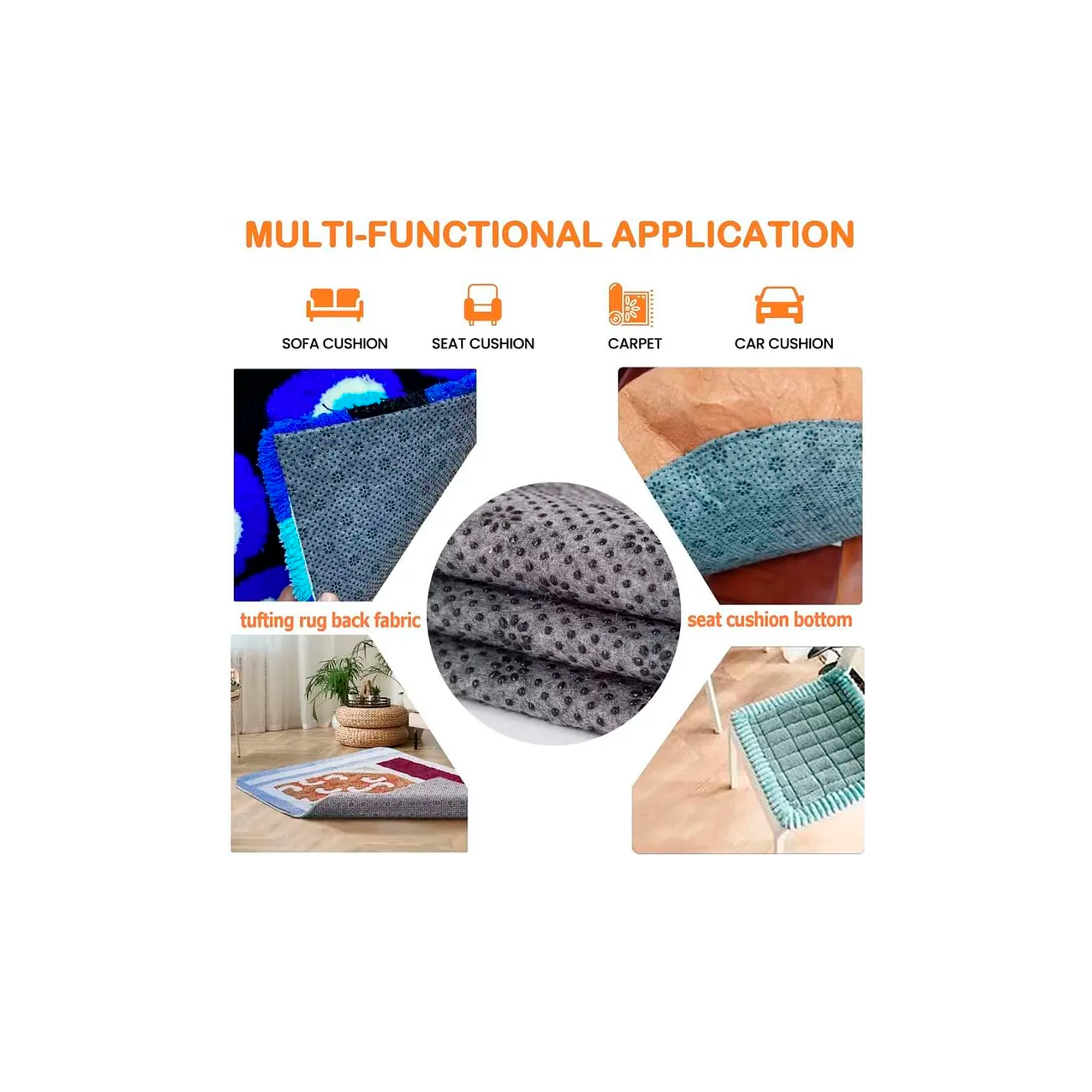 Tela Monje Tufting 2x2 Mts Tela Antideslizante 2x2 Mts-1