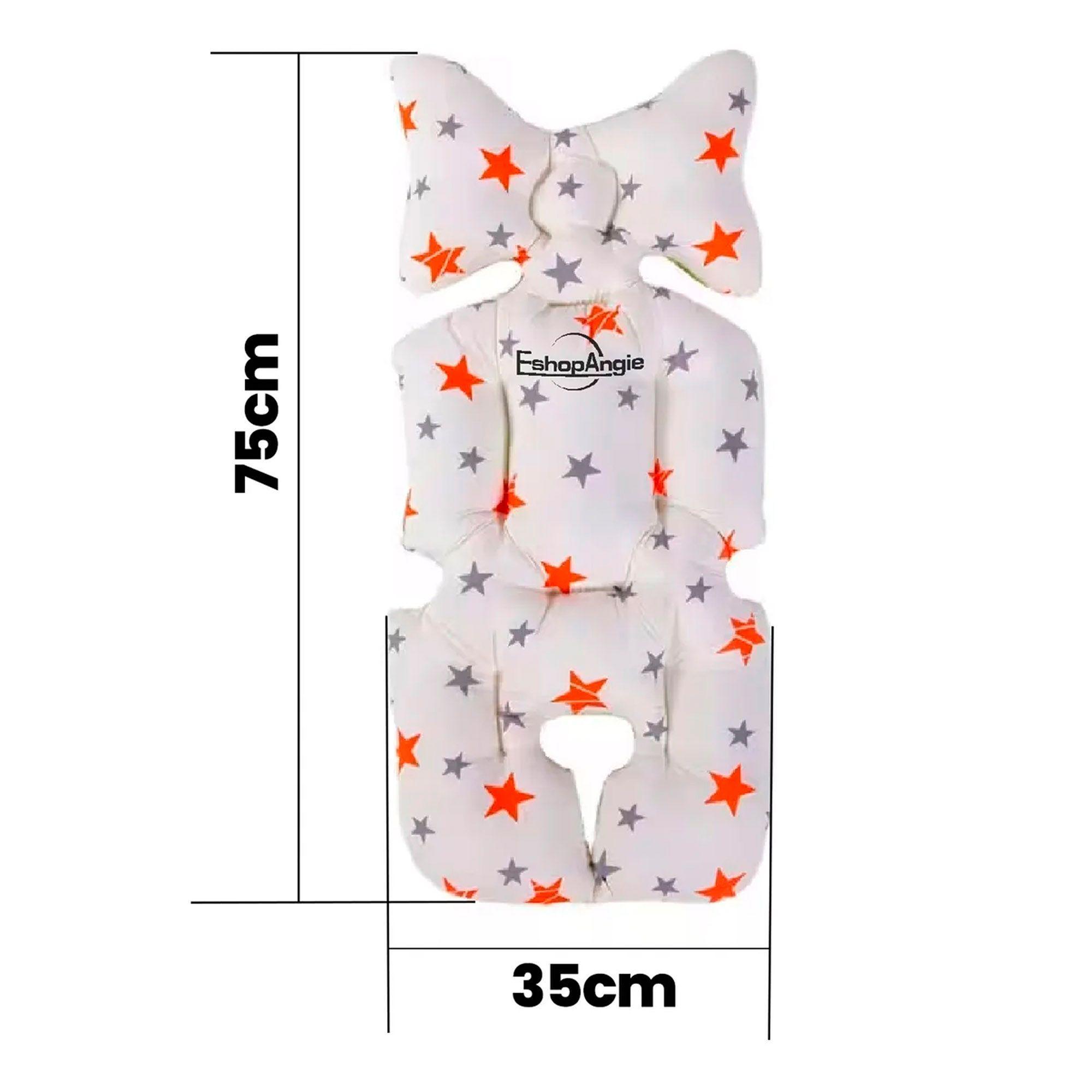 Cojin Para Coche De Bebe O Silla De Auto Acolchado Multiuso Blanco Estrellas-4