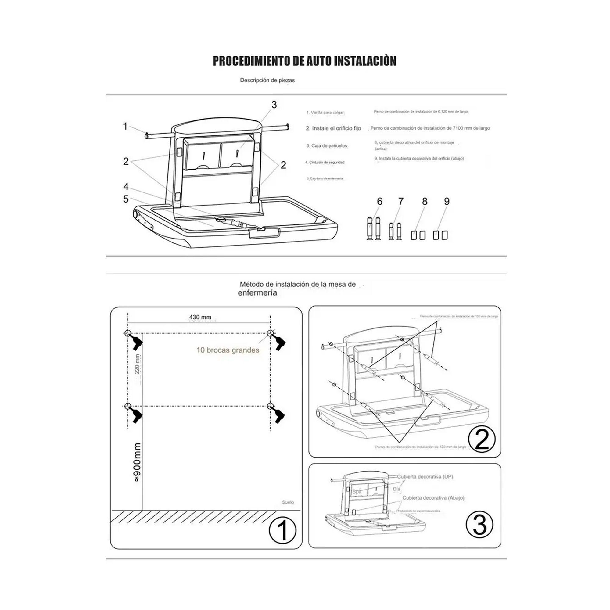 Mudador Cambiador Plegable Para Bebe Horizontal Ba o P blico-6