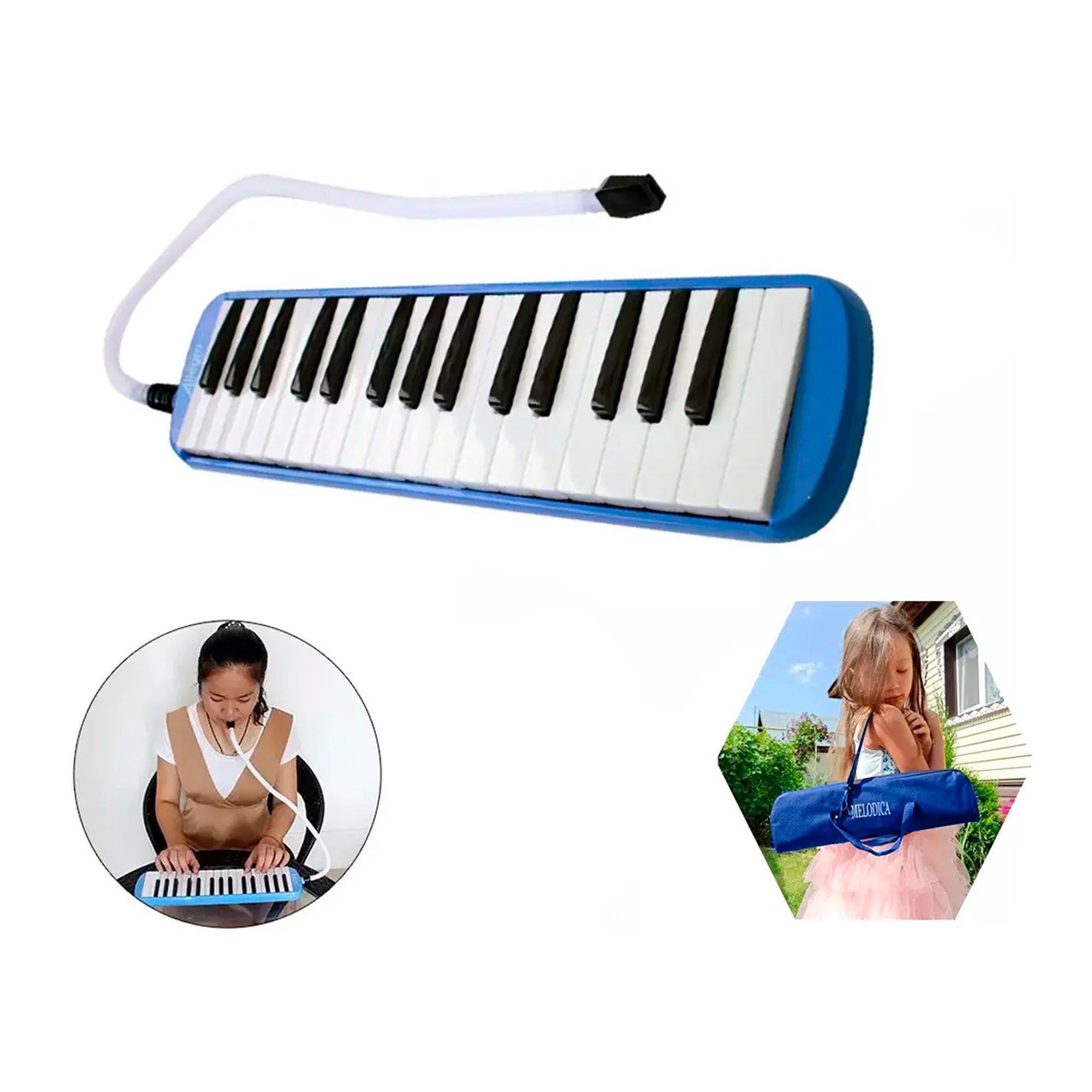 Melódica Teclado 32 Notas + Boquilla + Estuche Maletin /azul-4