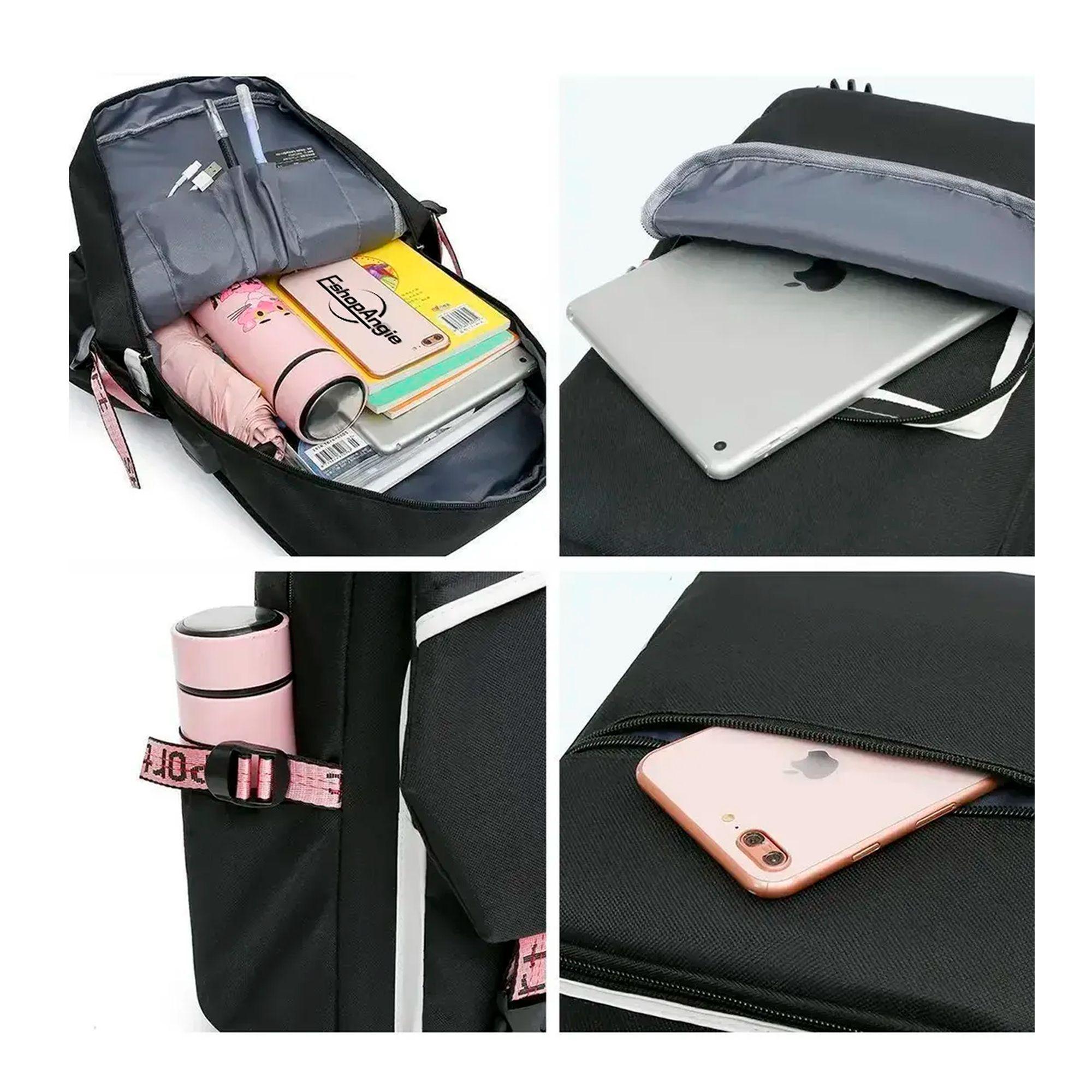 Mochila Urbana Bolso Escolar Juvenil Con Interfaz Usb Aux-3