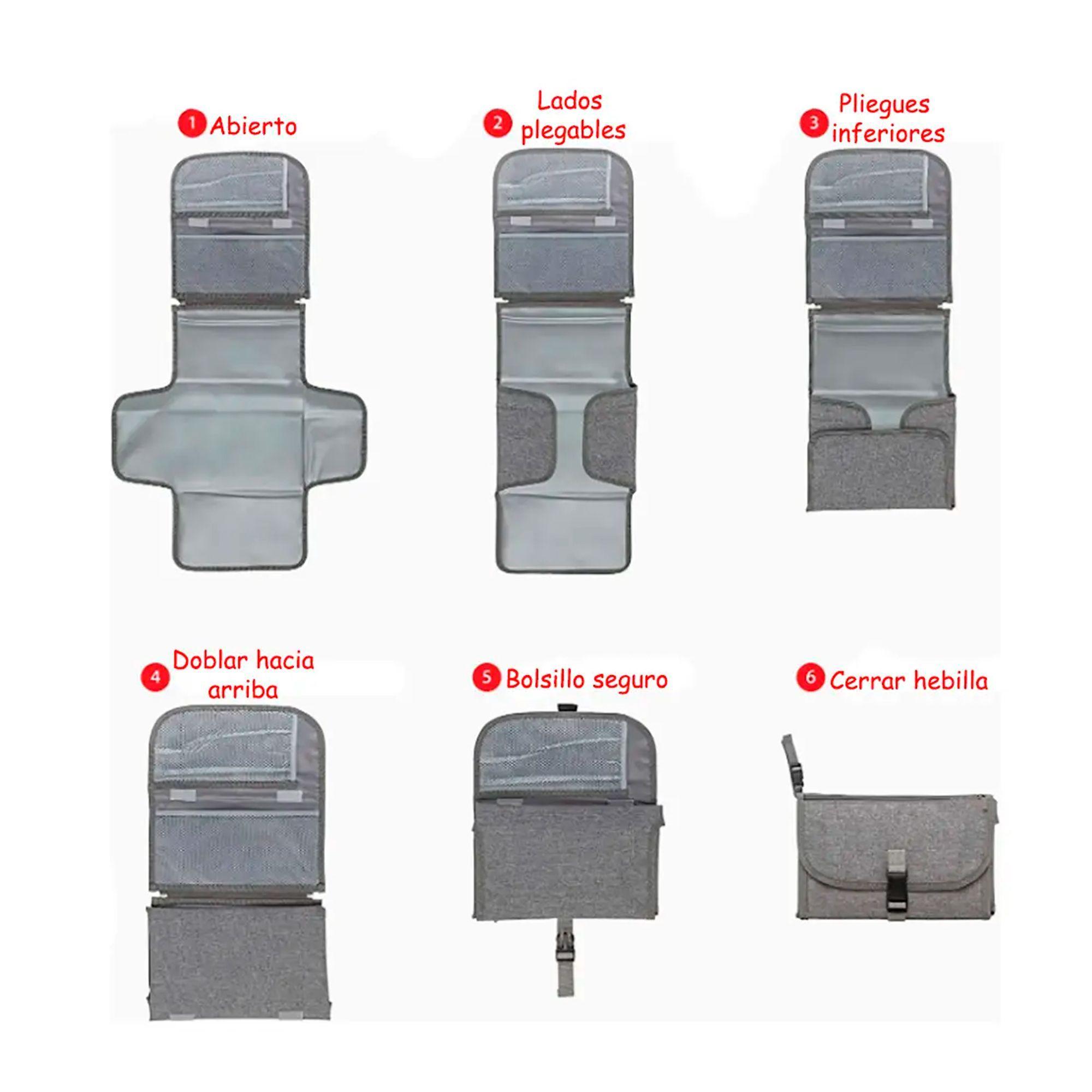 Cambiador Pañales Portátil Impermeable Bebé Mudador Plegable -5