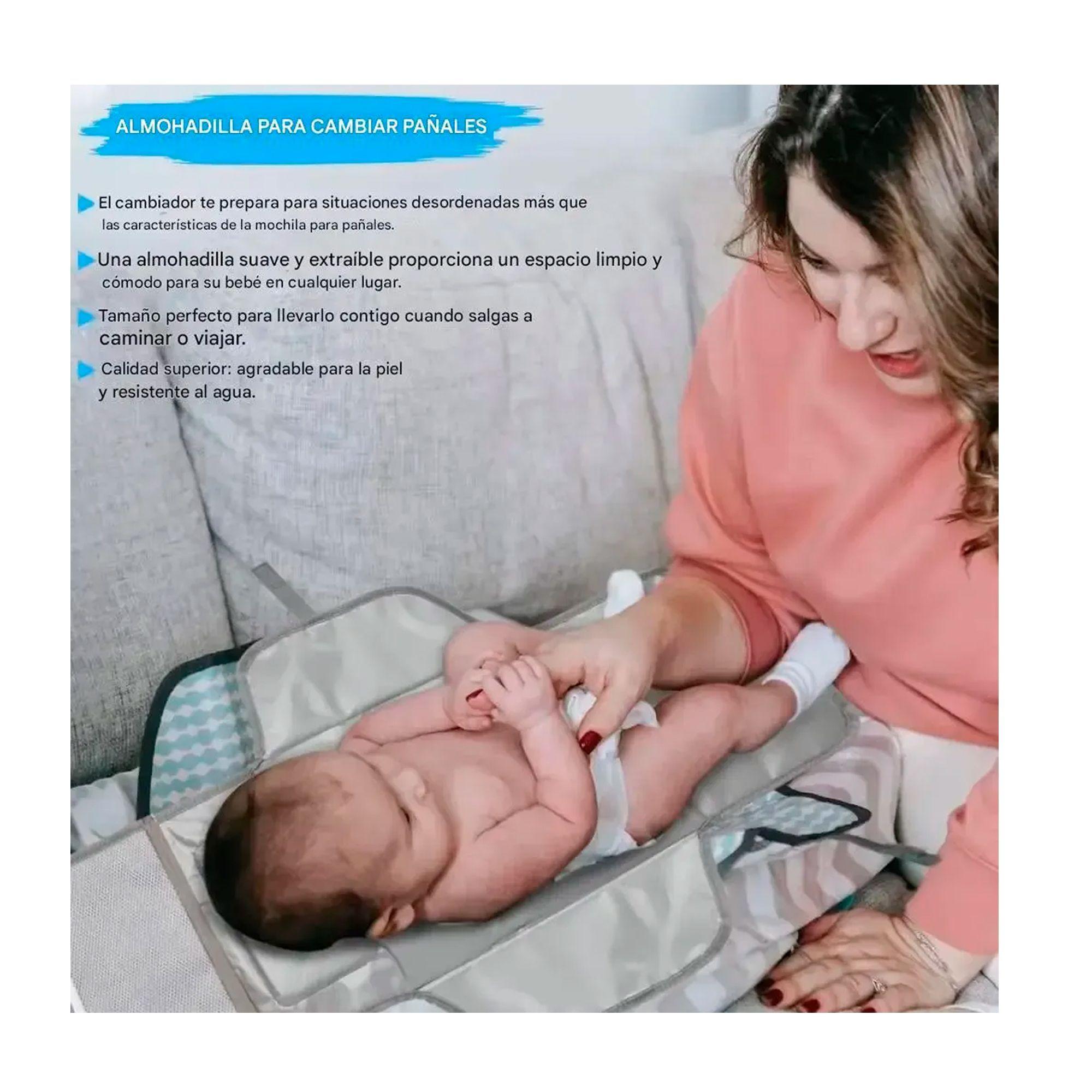 Cambiador Pañales Portátil Impermeable Bebé Mudador Plegable -6