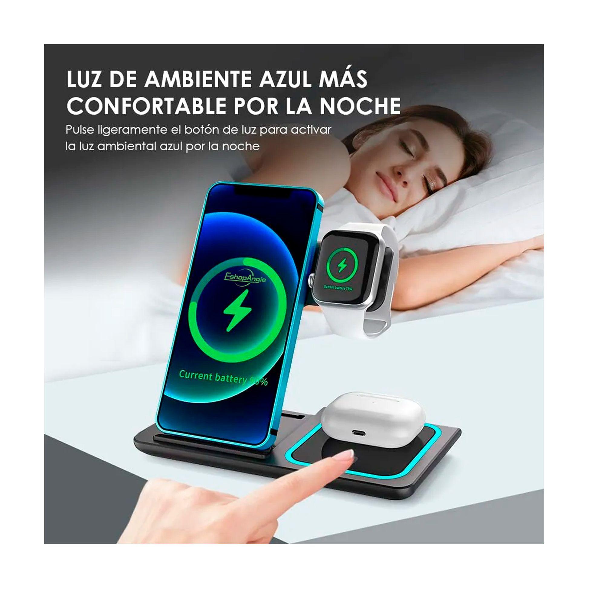 Cargador Inalámbrica 3 En 1 Base Carga Rápida-3