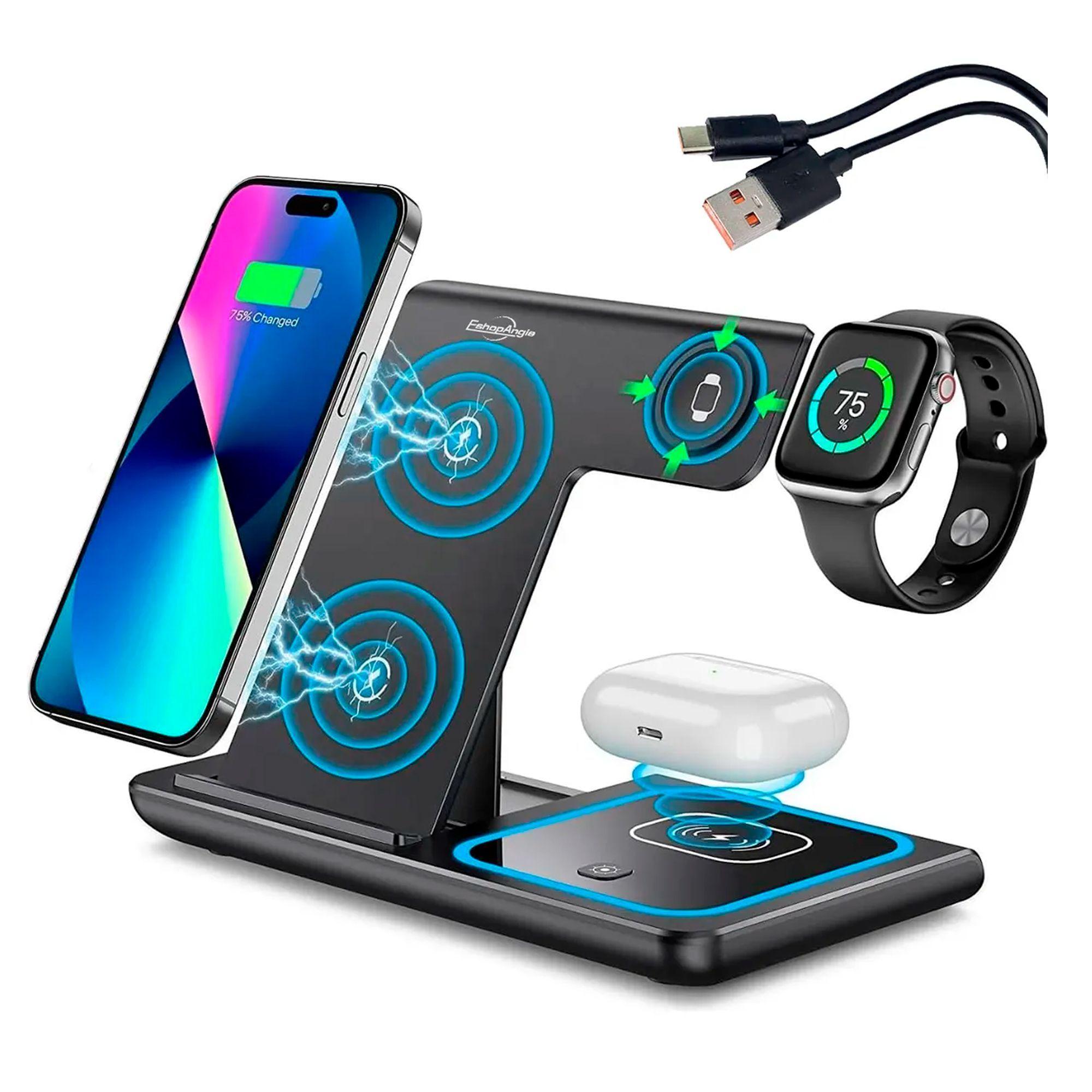 Cargador Inalámbrica 3 En 1 Base Carga Rápida-5