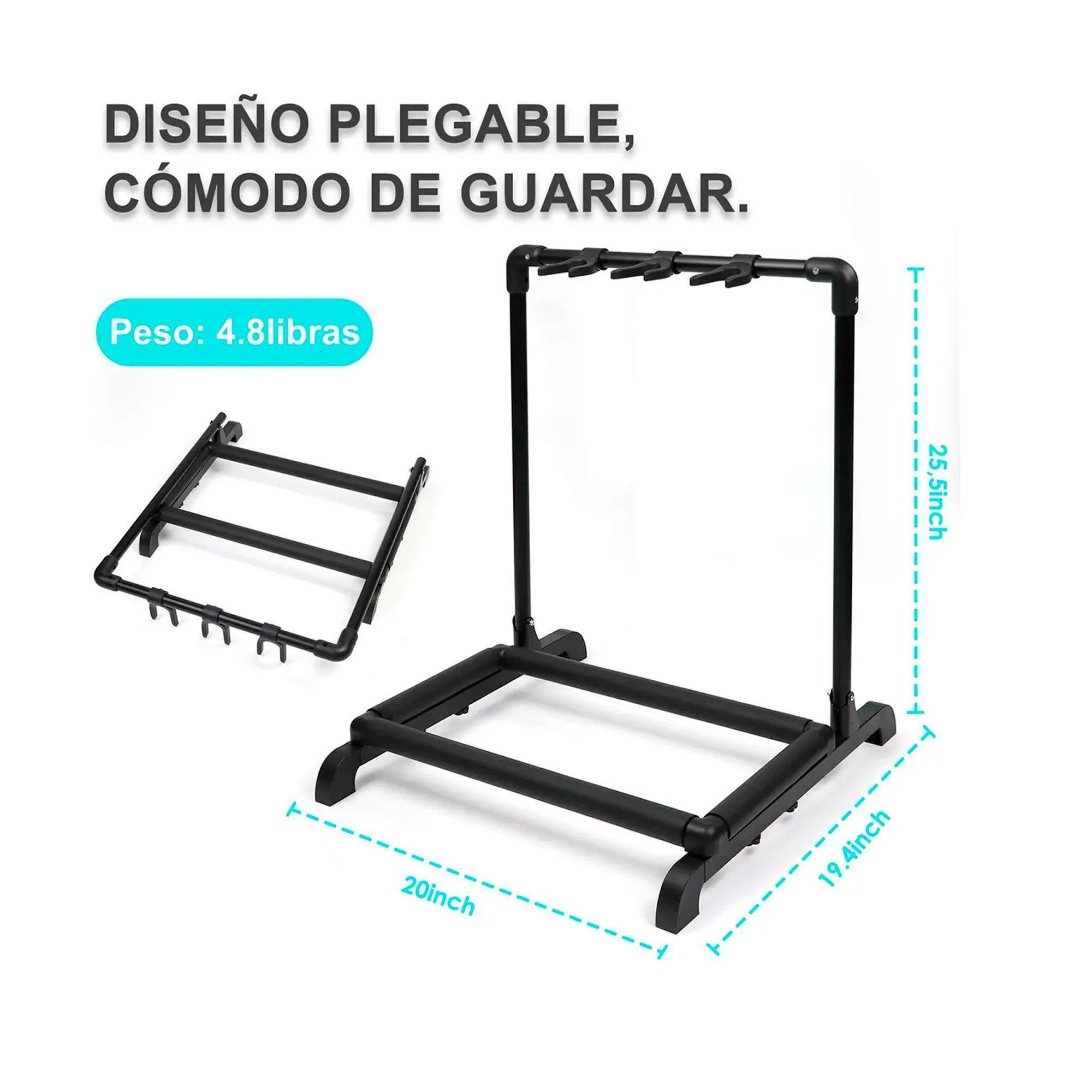 Atril Soporte Triple Para Guitarra Y Bajo Portatil-1