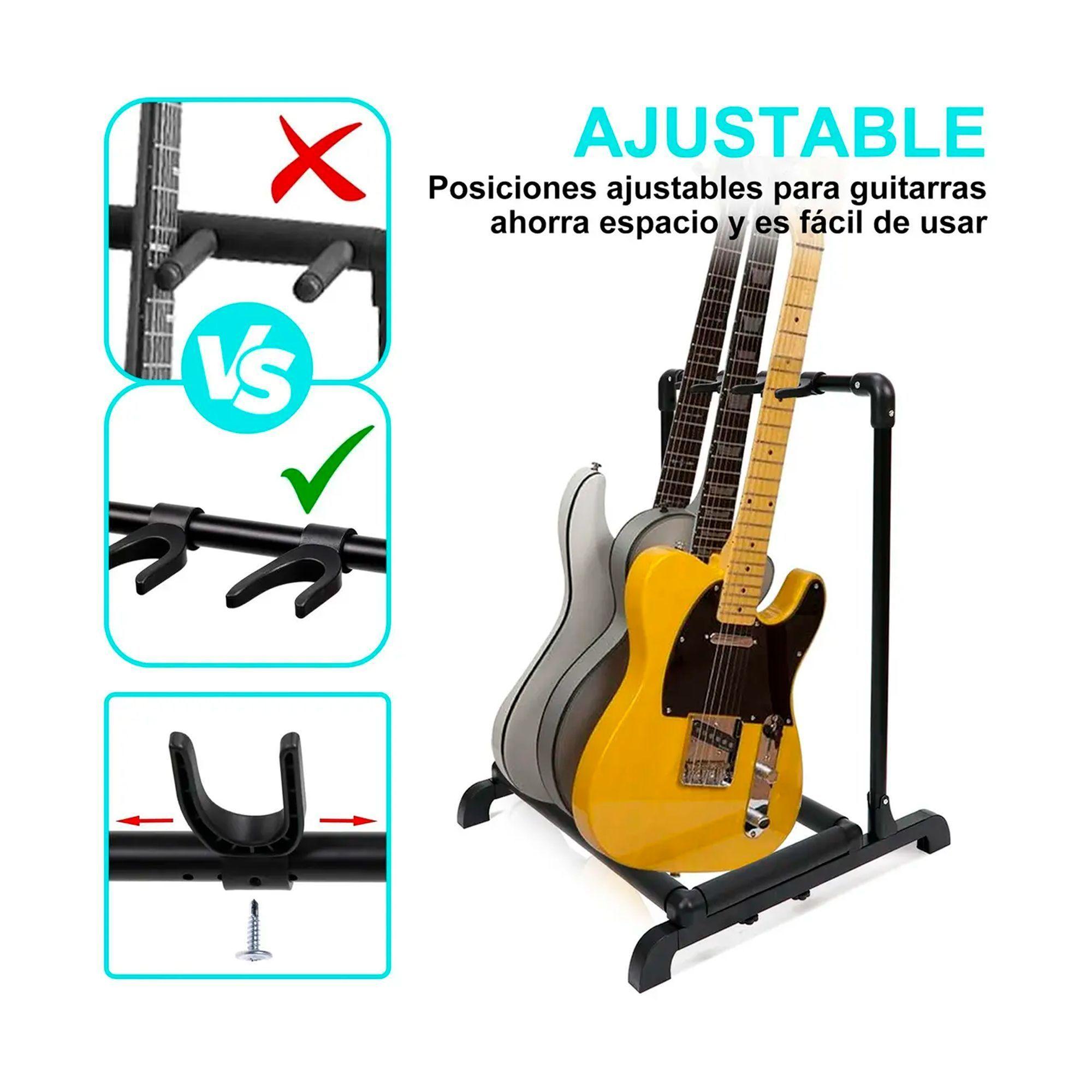 Atril Soporte Triple Para Guitarra Y Bajo Portatil-2