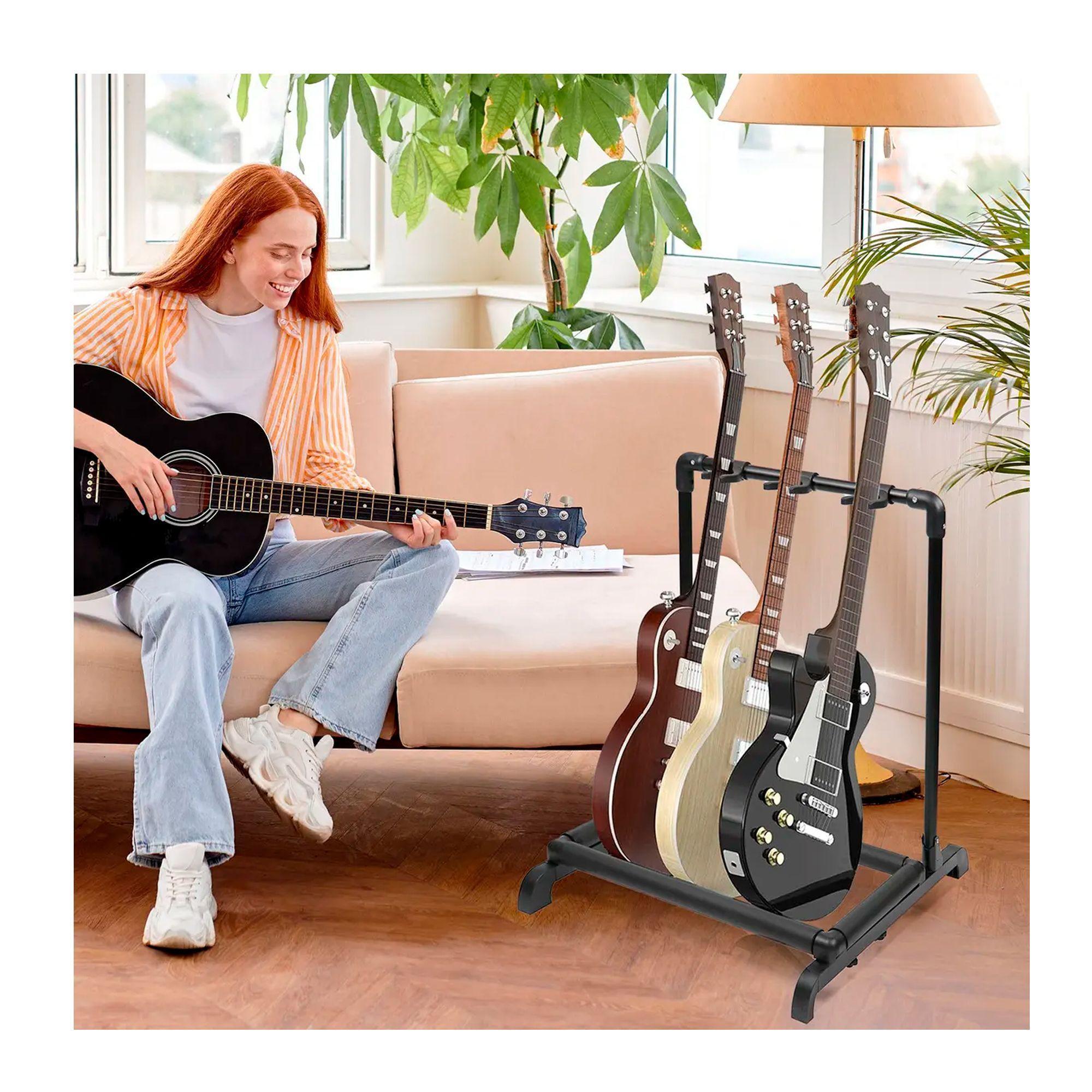 Atril Soporte Triple Para Guitarra Y Bajo Portatil-3