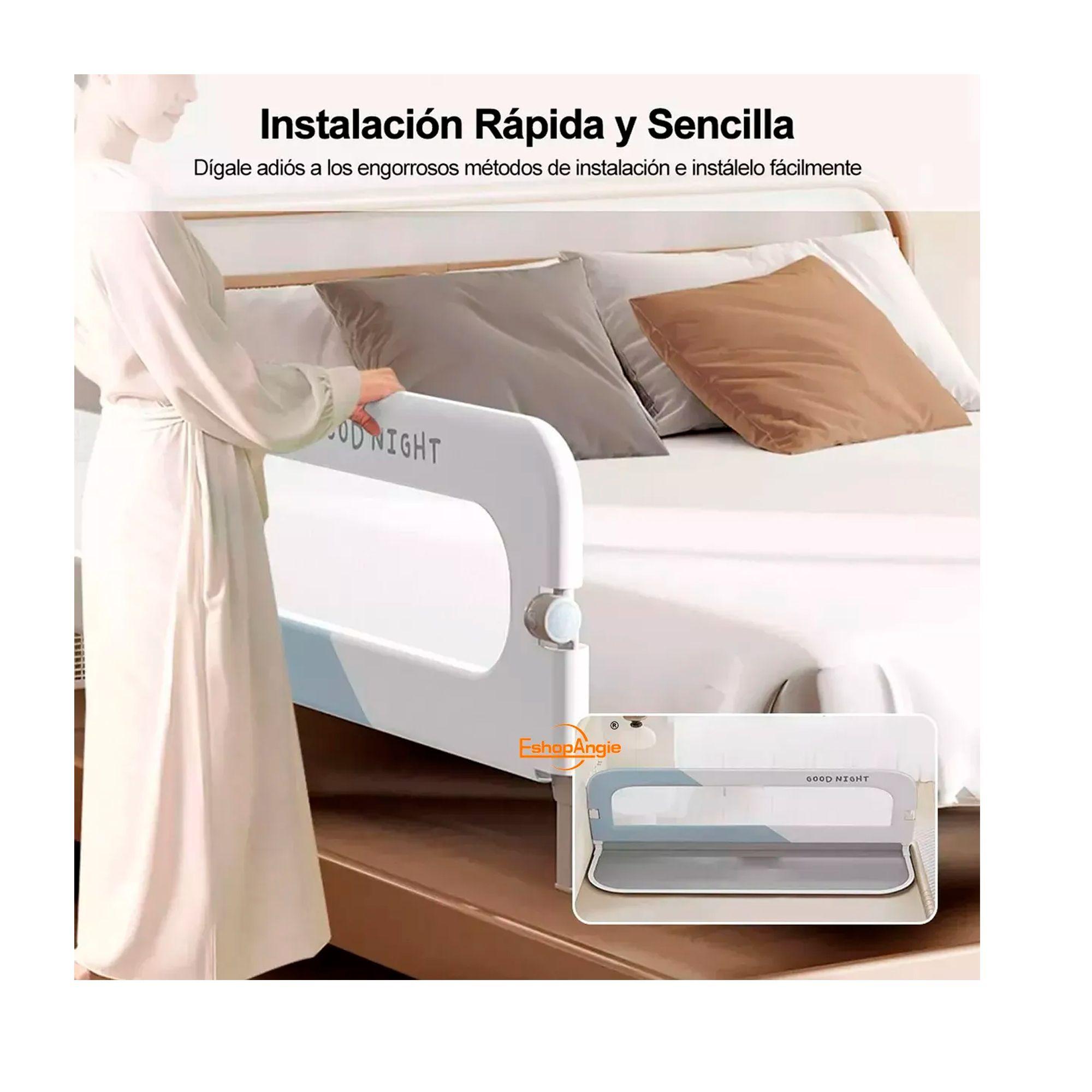 Baranda De Cama 1.5mtrs Seguridad Bebe Abatible Ajustable-1