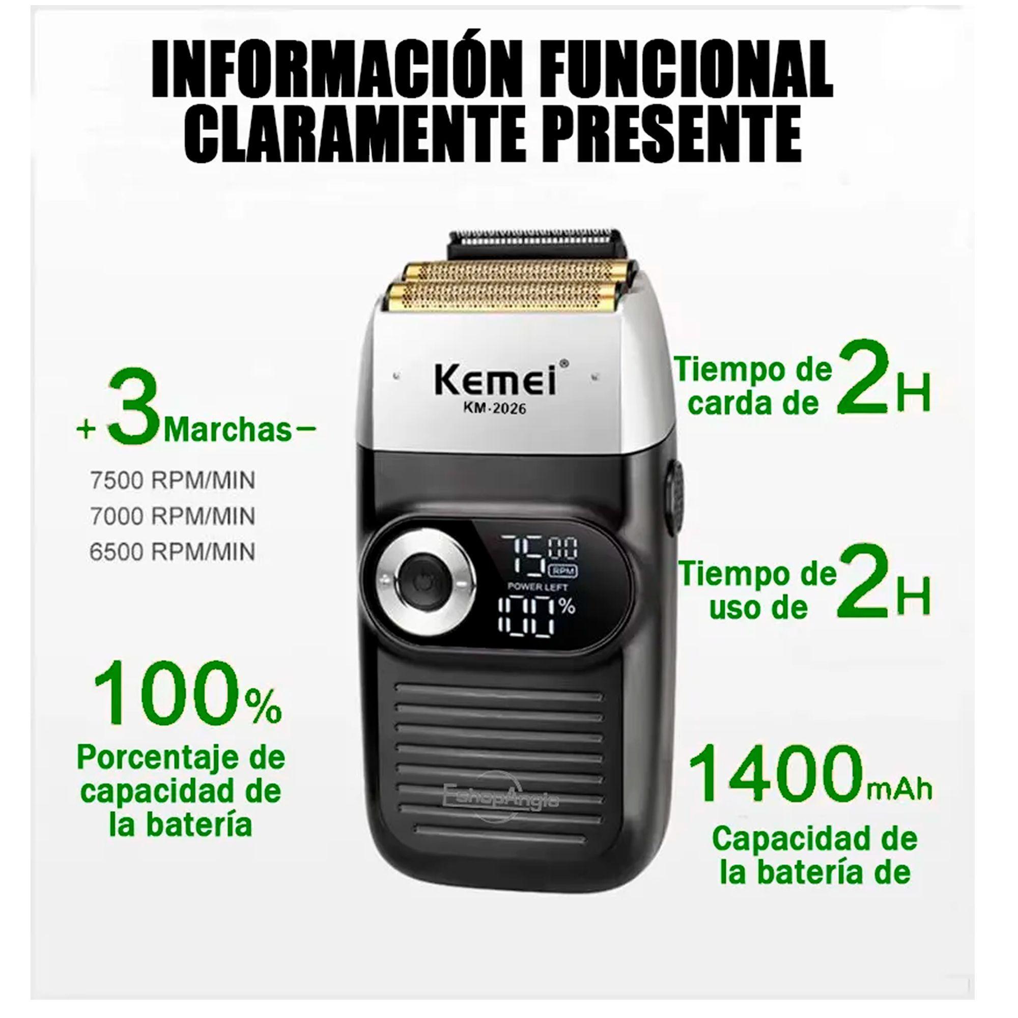 Máquina Afeitadora Shaver Kemei Km-2026 Inalámbrica Usb-1