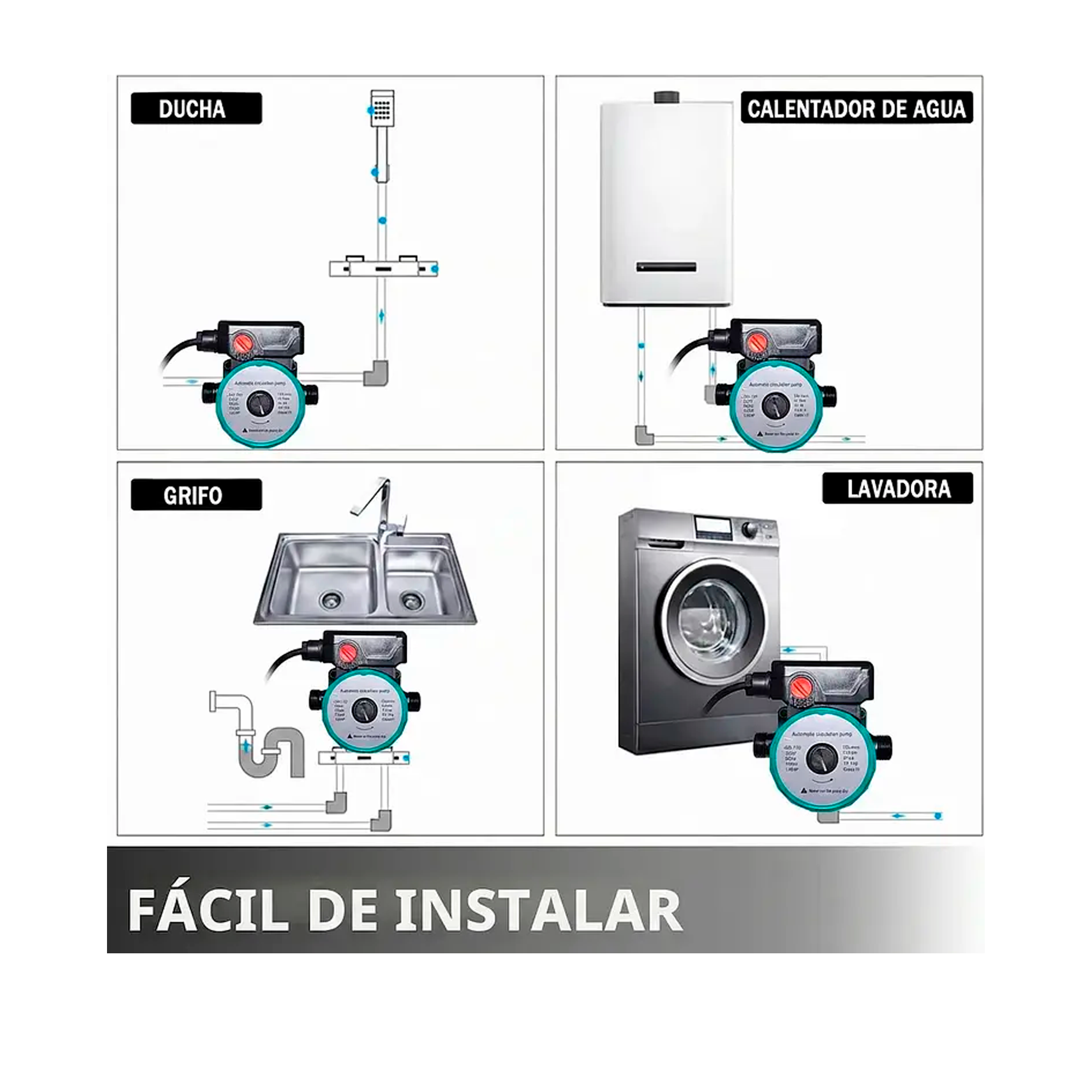Bomba De Agua Presurizadora Calefon Aumenta Presi n 100w-2