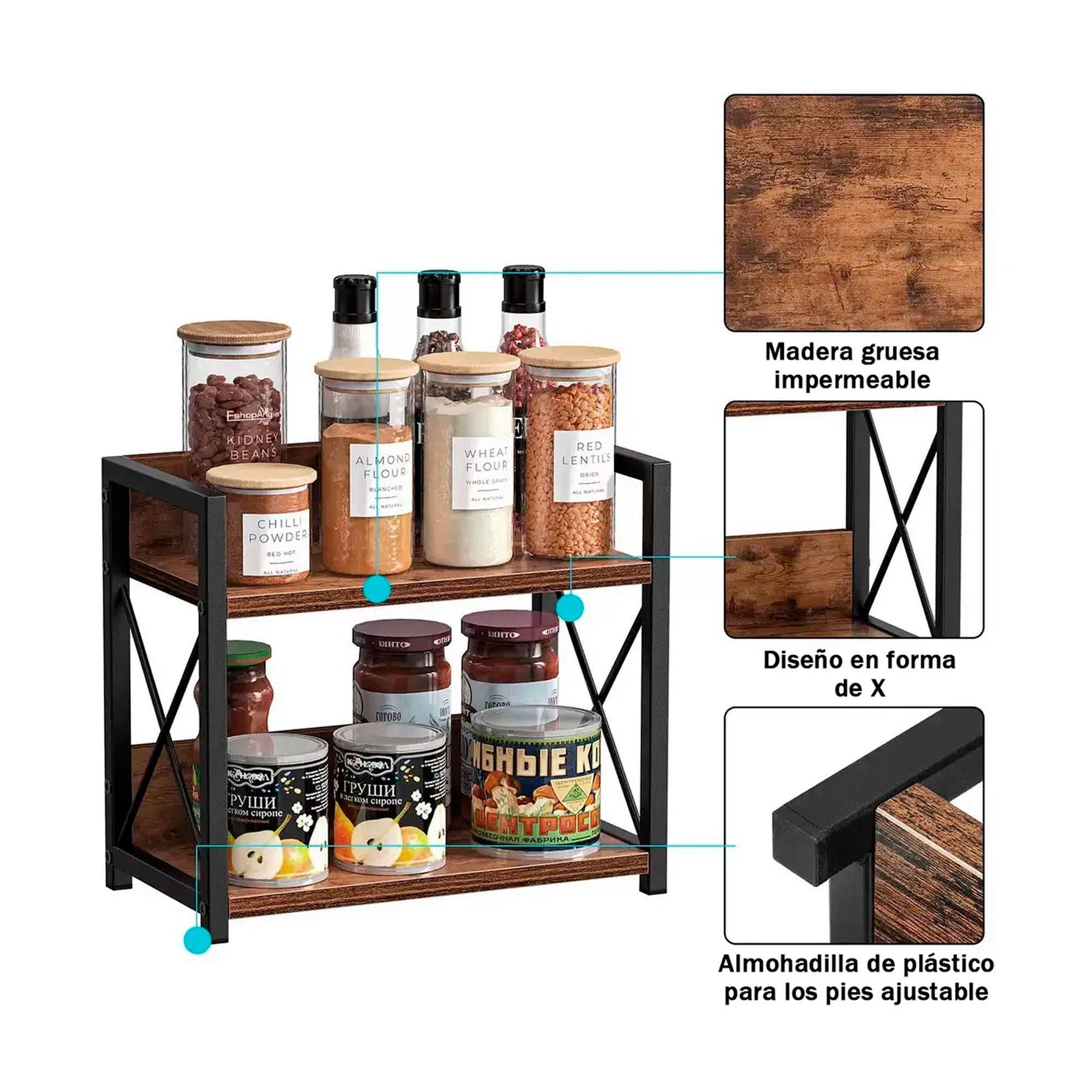 Organizador Repisa De Cocina Especiero 2 Niveles De Mesa-2