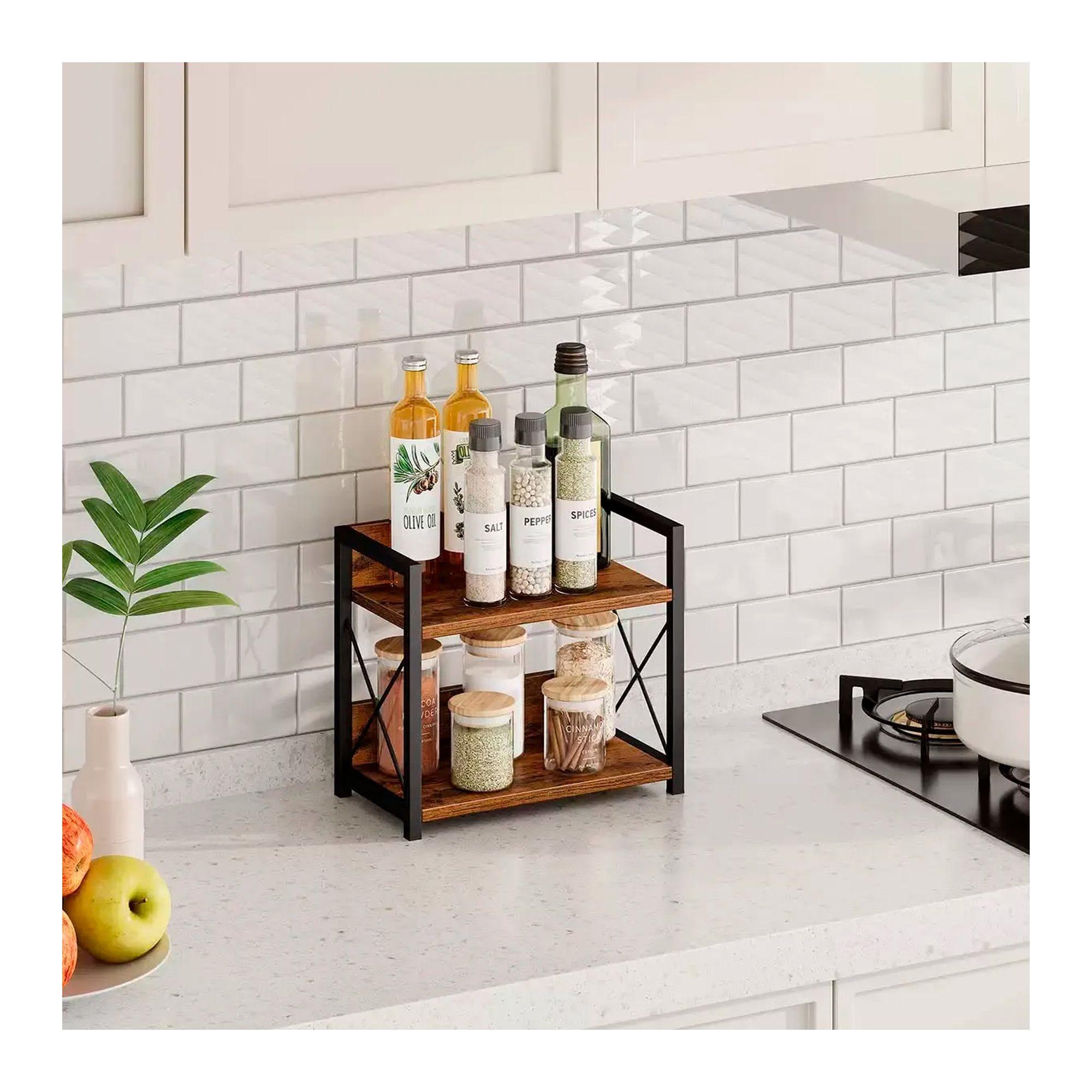 Organizador Repisa De Cocina Especiero 2 Niveles De Mesa-6