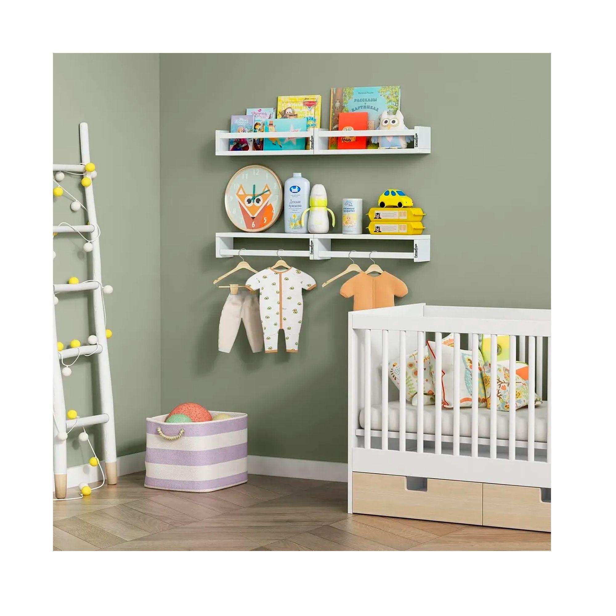 Set 4 Repisas De Madera Con Baranda De Seguridad Flotantes-4