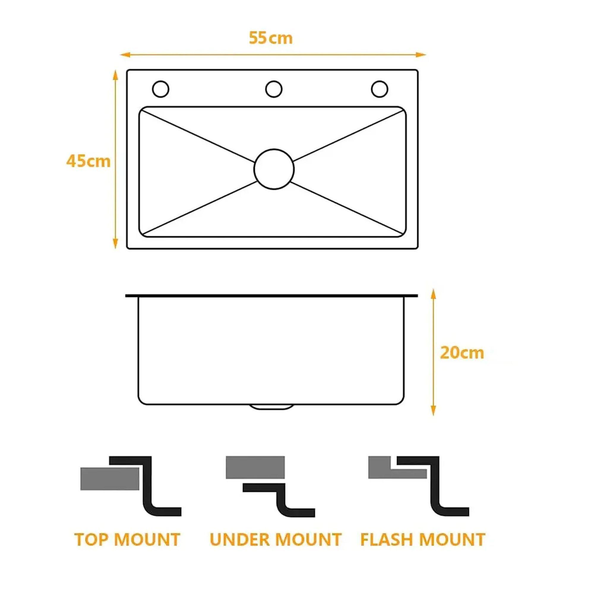 Lavaplatos Simple Empotrado Acero Inoxidable Bajo Cubierta-4