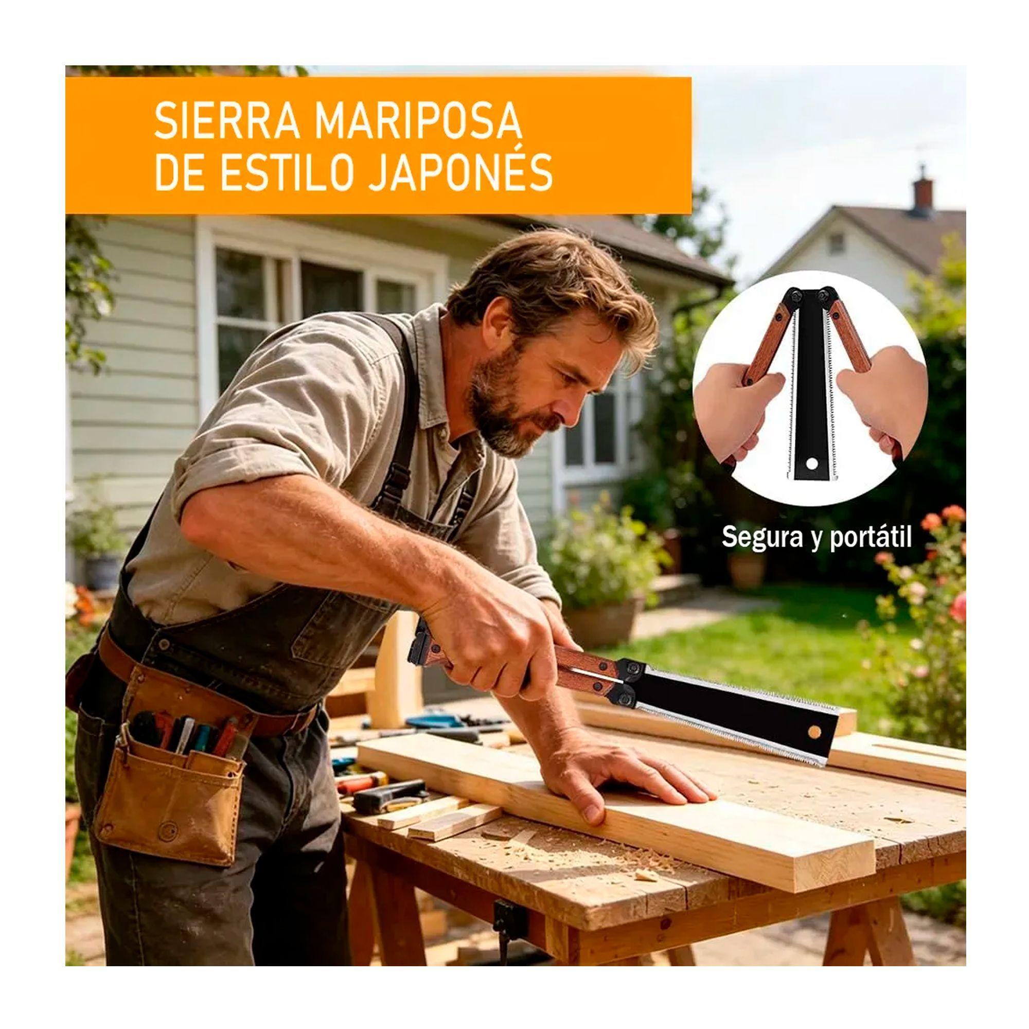 Serrucho Sierra Japones Plegable Doble Filo Tipo Mariposa-5