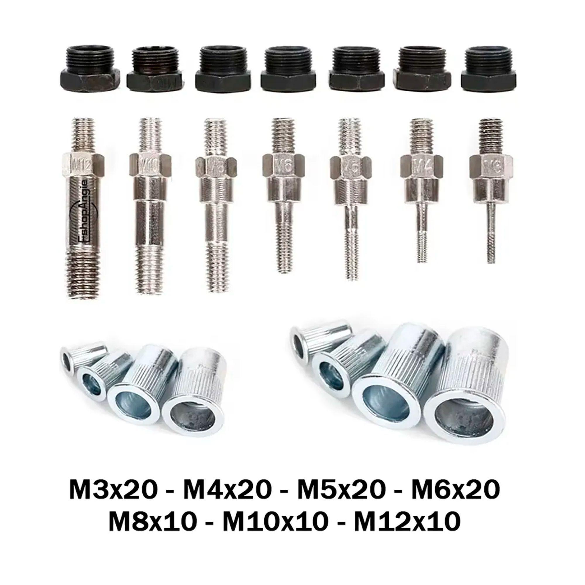 Kit Remachadora Tuerca Mandril M3-m12 Remache Ciego 110pzs-4