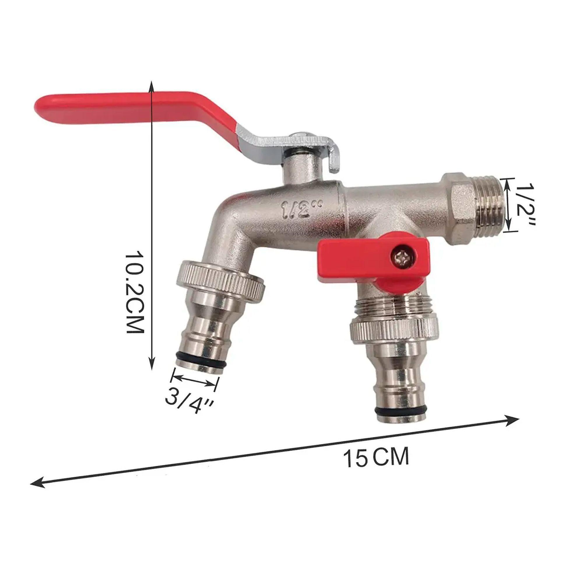 Llave De Jard n Con Doble Salida 1 2 Grifo De V lvula-7