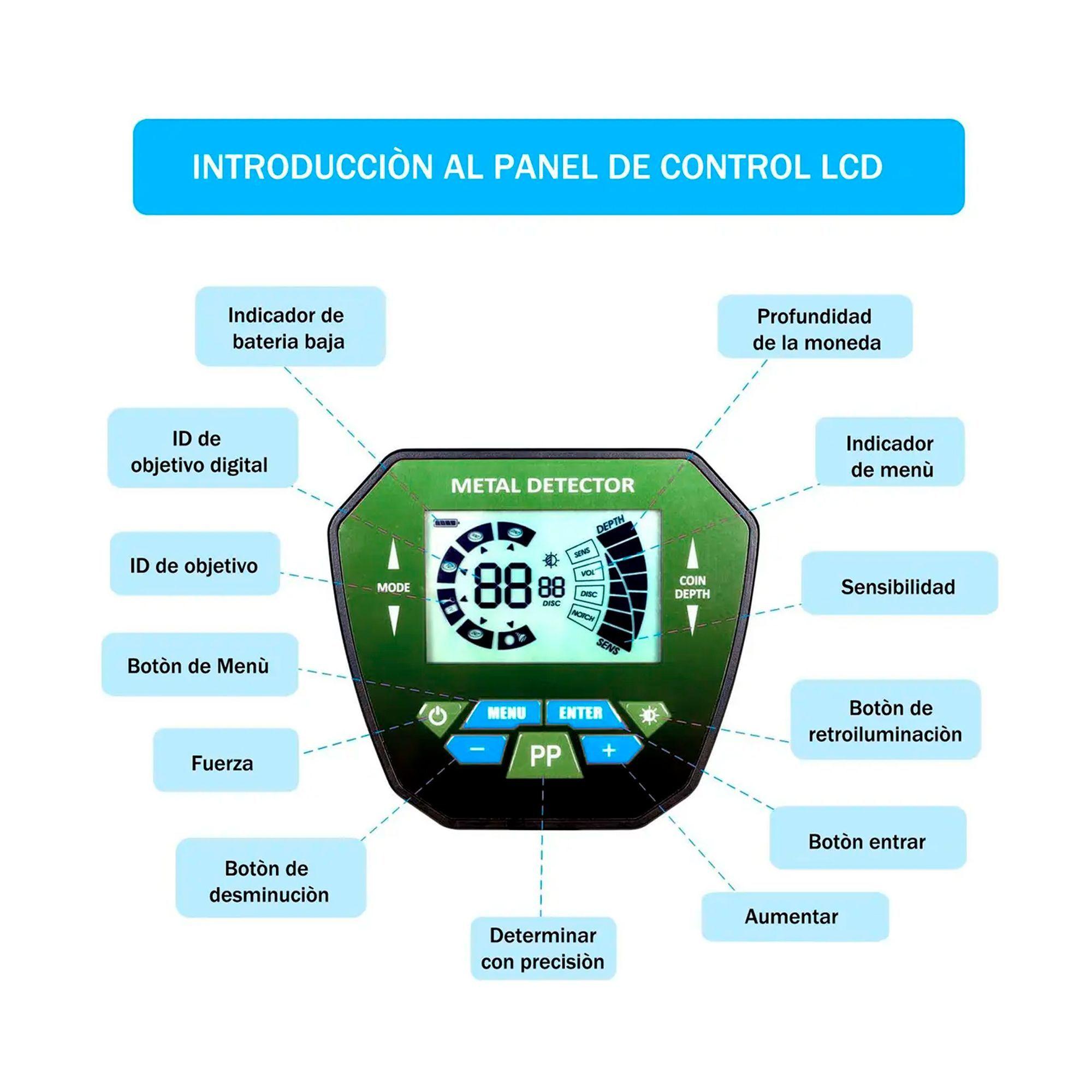 Detector De Metales Oro/plata/cobre Con Pantalla Lcd Md-1079-2