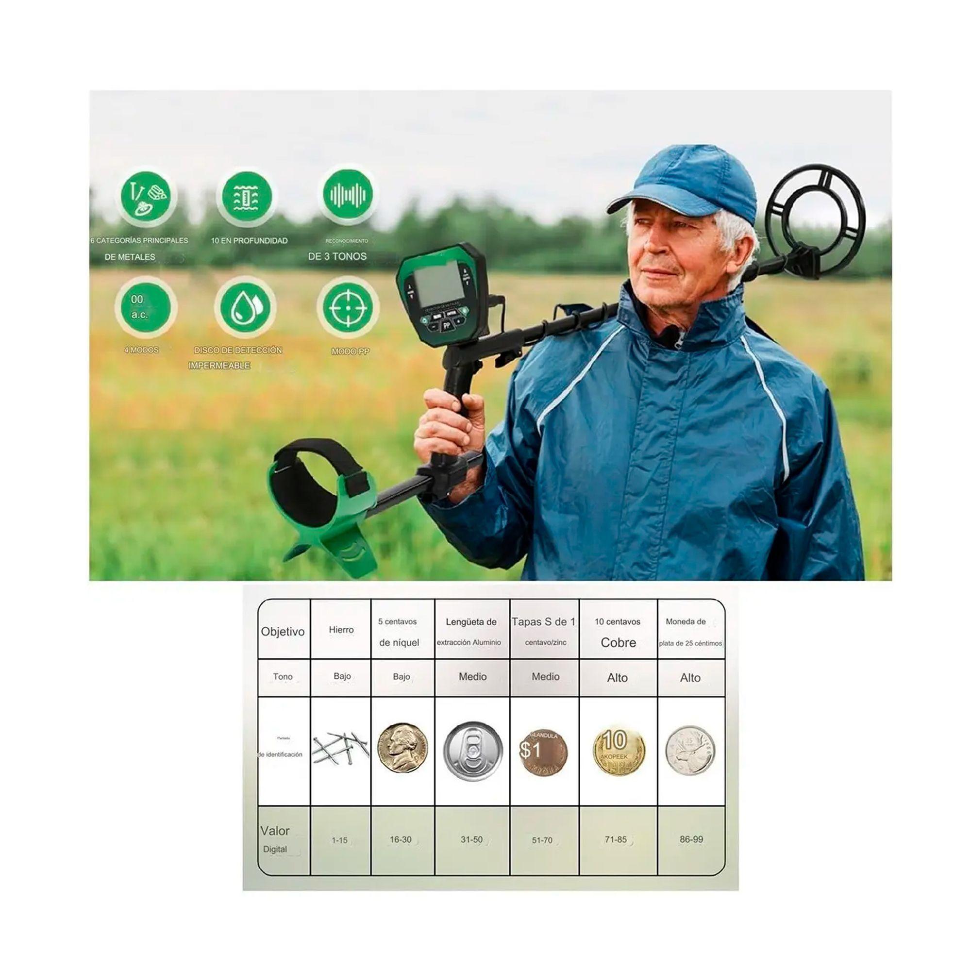 Detector De Metales Oro/plata/cobre Con Pantalla Lcd Md-1079-3