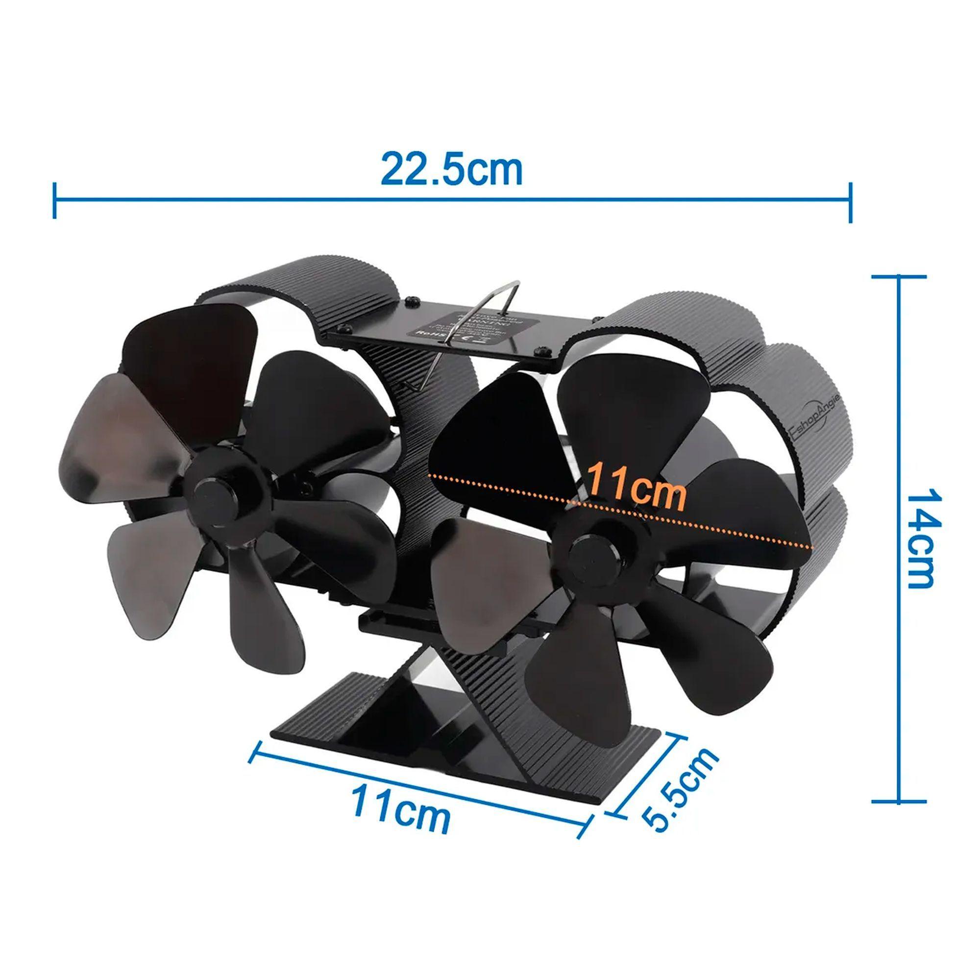 Ventilador Estufa A Leña 6 Aspas Chimenea Sin Electricidad 11 Cm-3