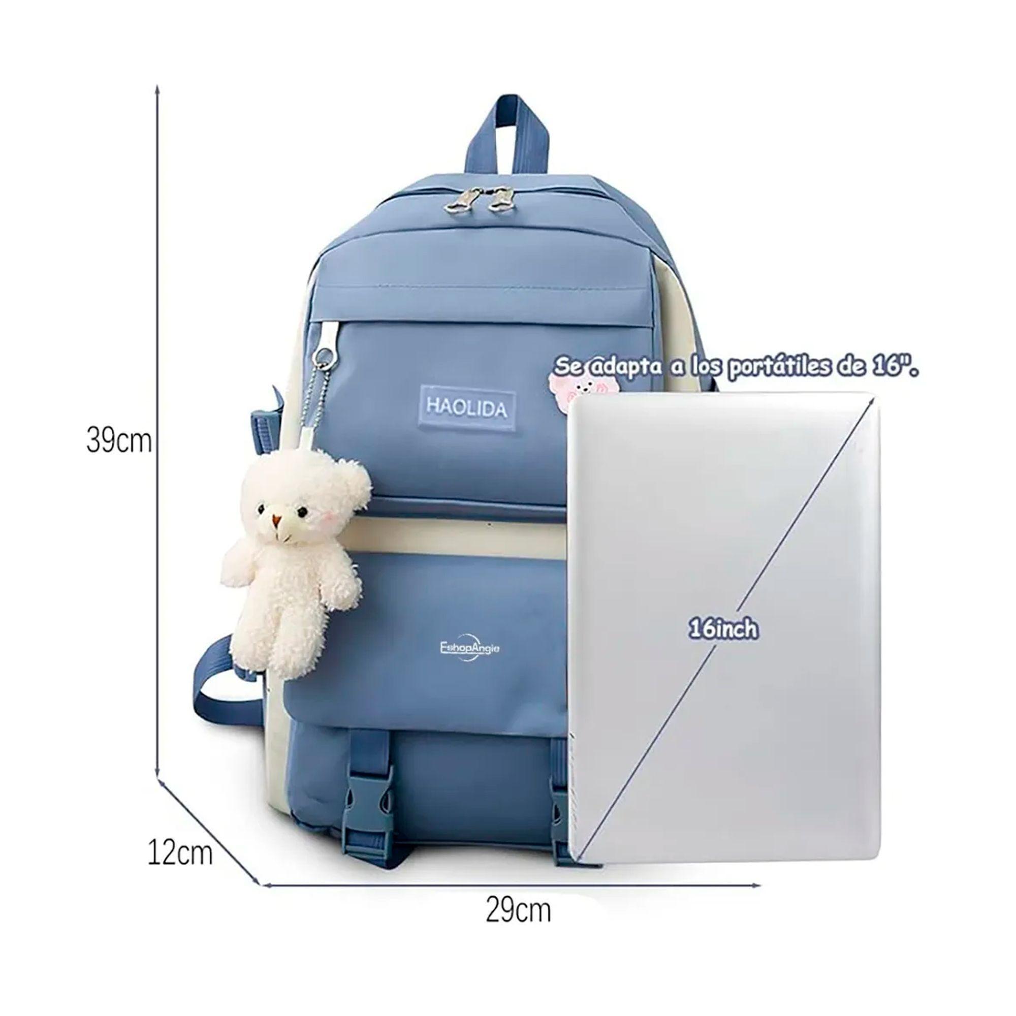 Mochila Urbana Escolar Viaje Estilo Coreano 4 Piezas-2