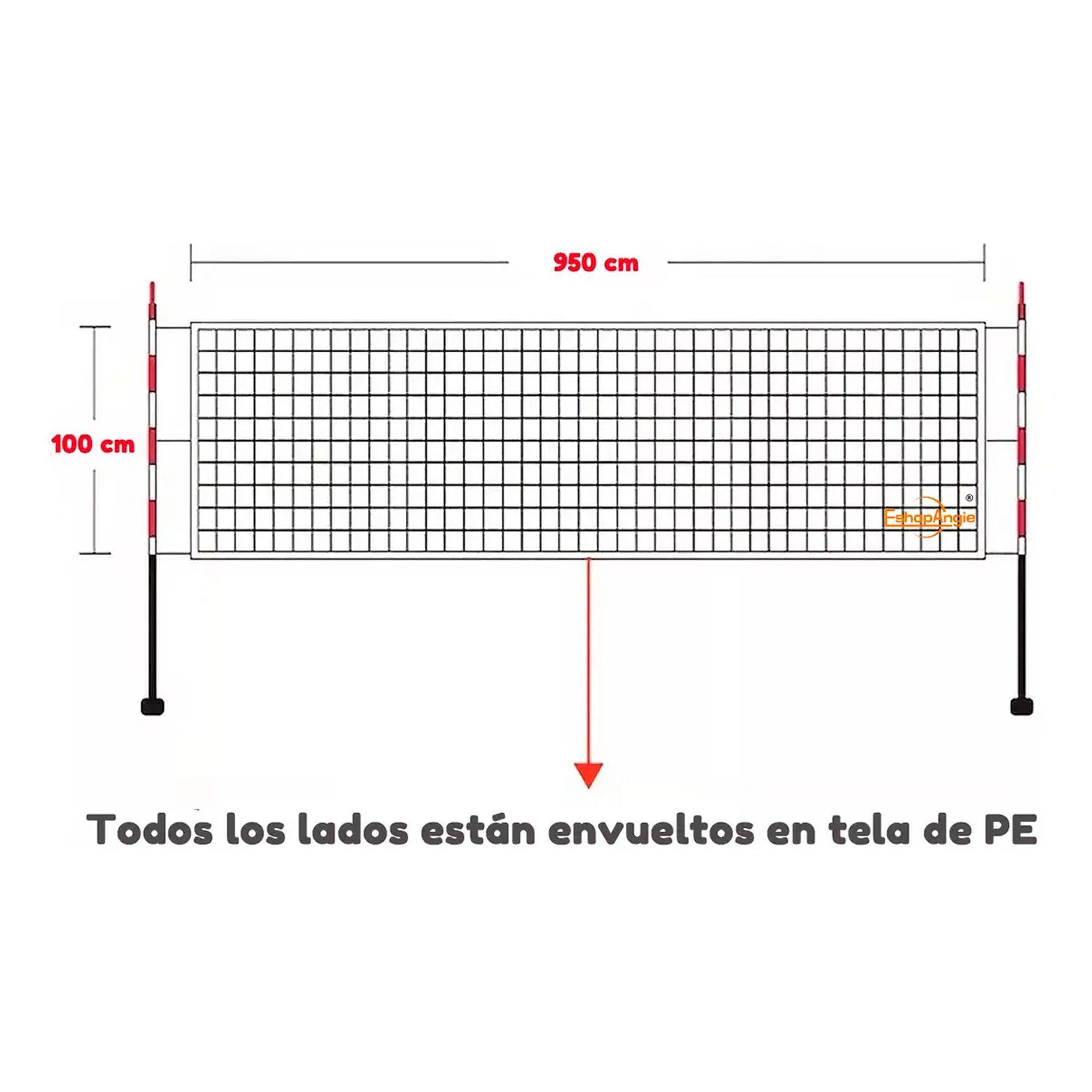 Red Malla De Voley 950cm X 100cm Borde Cubierto-4
