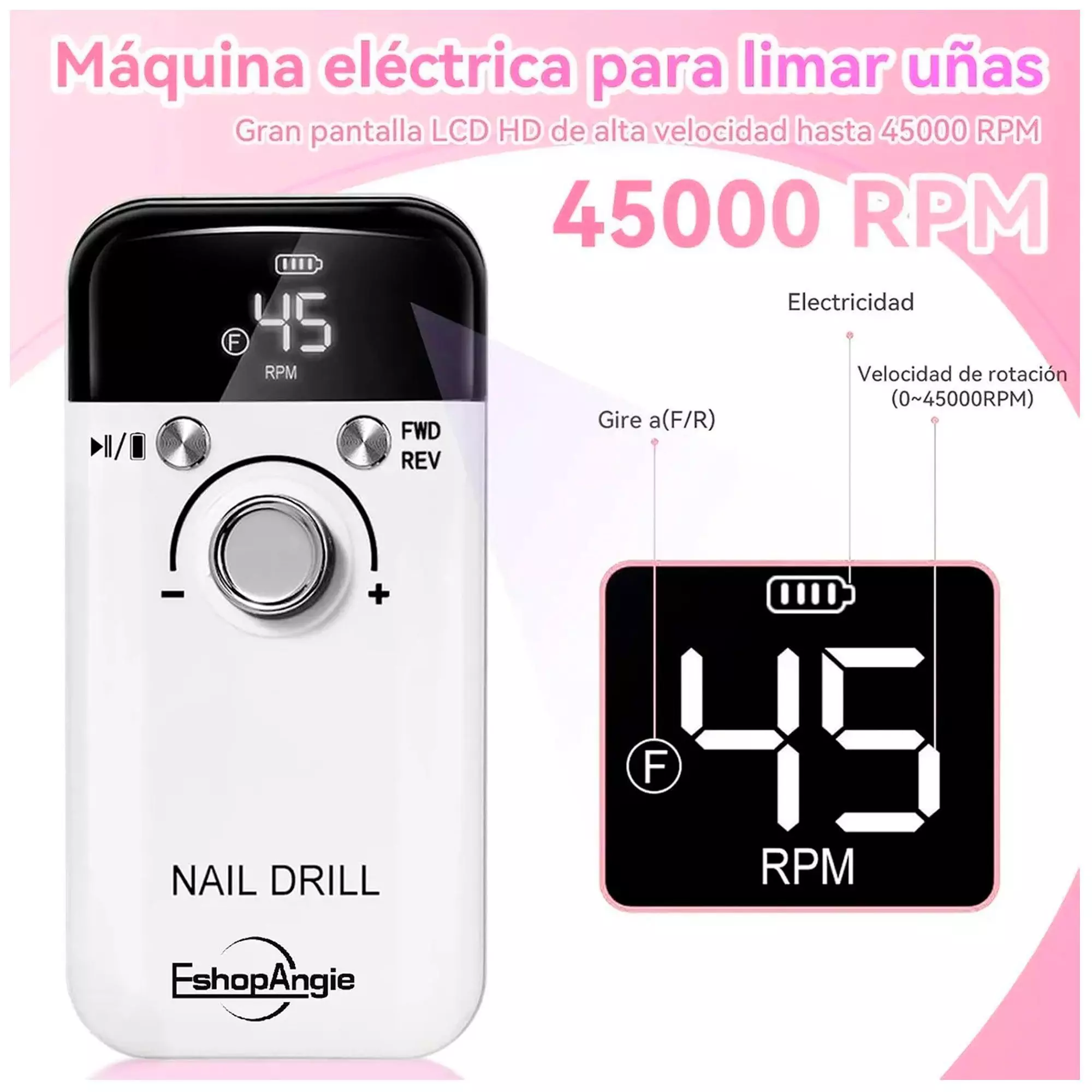 Torno Inalámbrico Profesional Pedicura Manícura 45000rpm-2